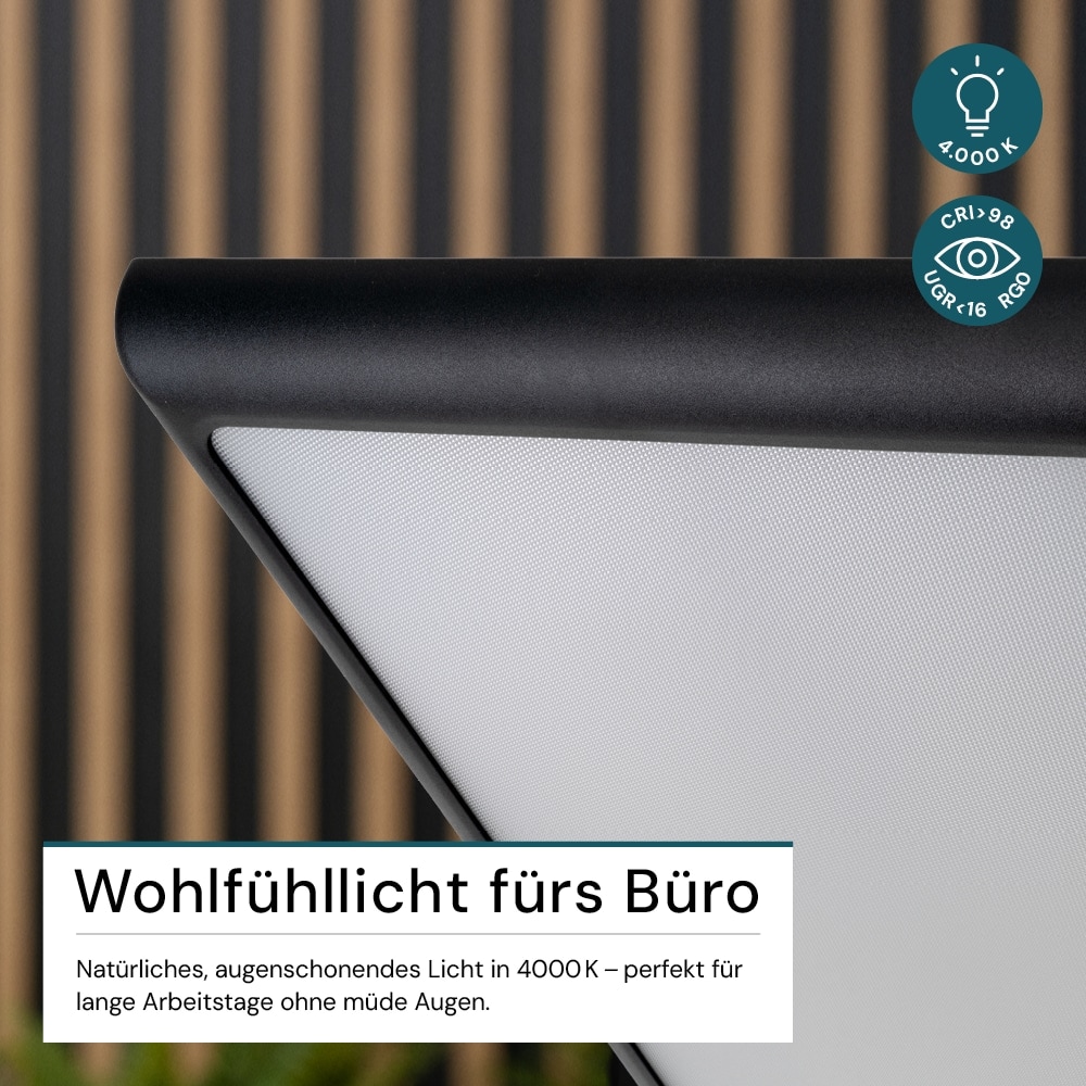 LUXULA LED-Büro-Stehleuchte, Up/Down, 100W, 4000K, EEK: F, 7000lm, IP20, dimmbar, schwarz