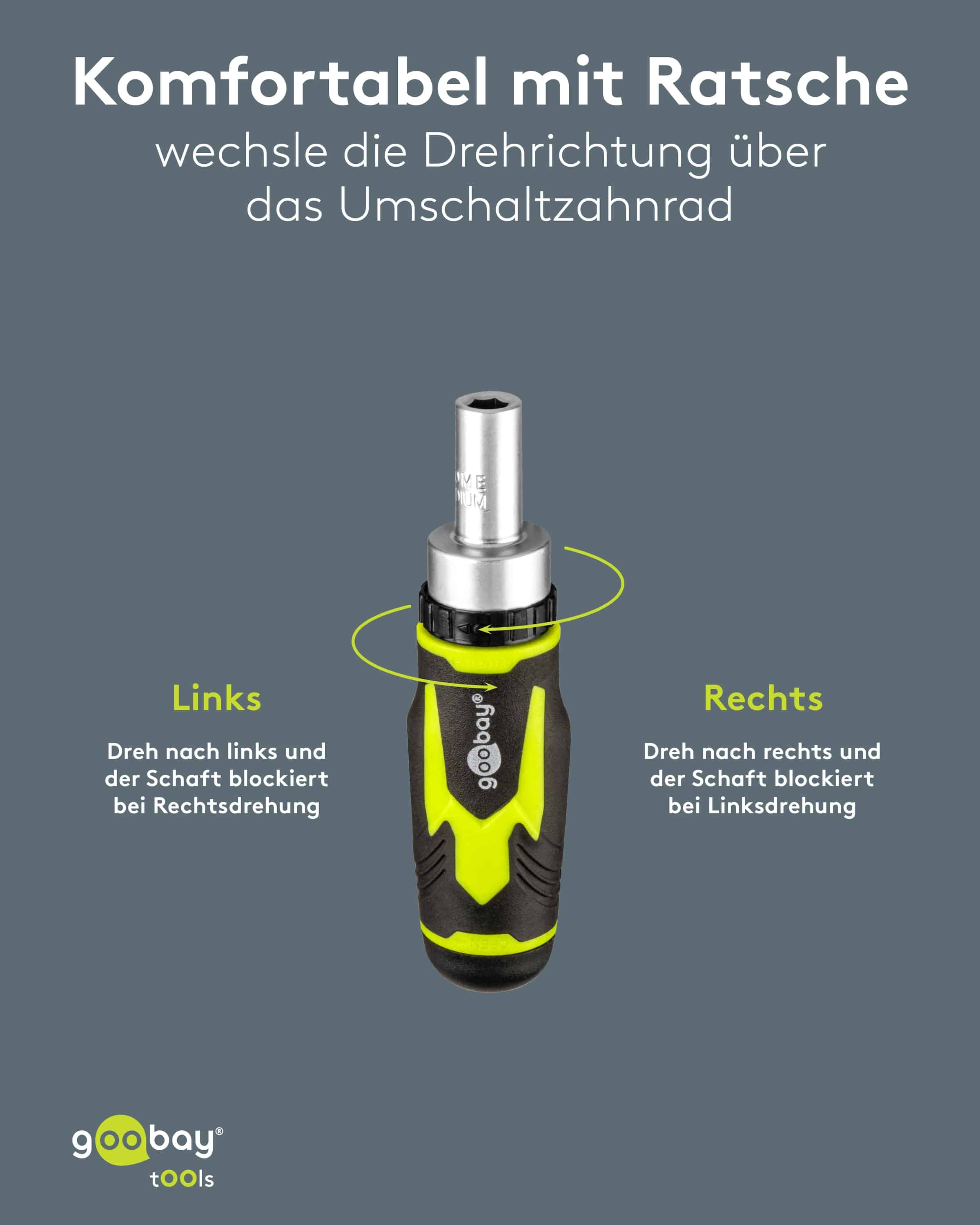 GOOBAY TOOLS Schraubendreher-Set, 77842, mit 43-tlg. Bitsatz