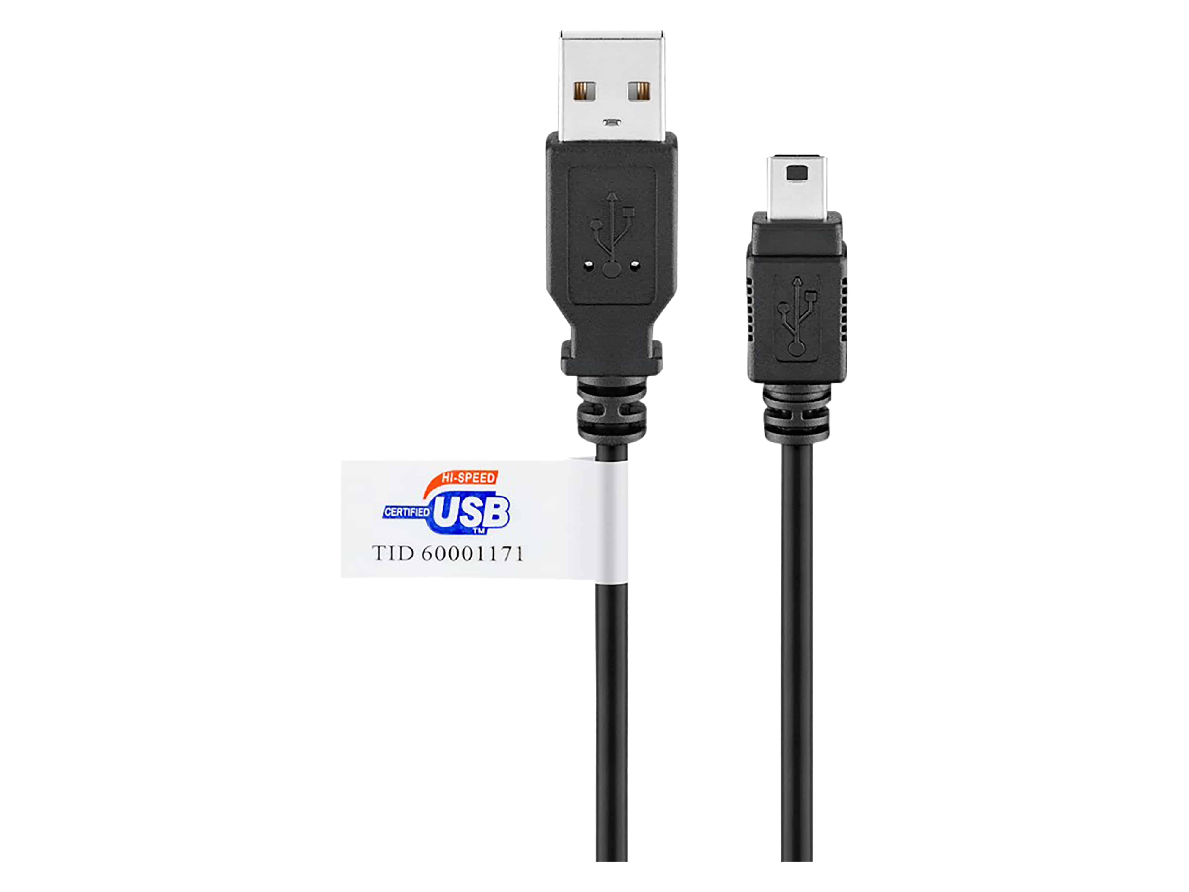 GOOBAY USB 2.0 Hi-Speed Kabel A/miniB 93903 3m schwarz Zertifikat GOOBAY USB 2.0 Hi-Speed Kabel A/miniB 93903 3m schwarz Zertifikat