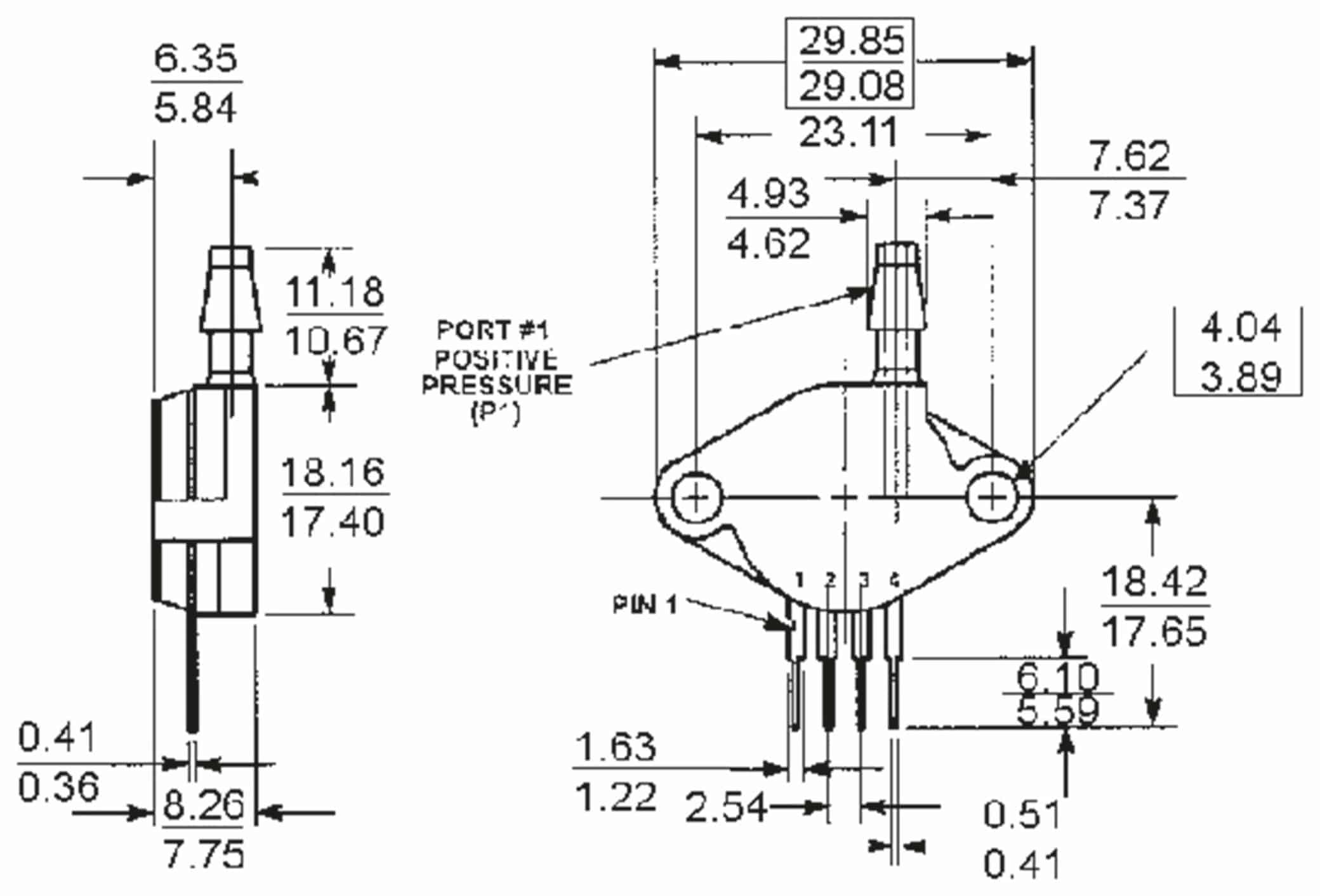 FREESCALE Drucksensor MP2010GP, 0 ... 10 kPa, 2,5 mV/kPa FREESCALE Drucksensor MP2010GP, 0 ... 10 kPa, 2,5 mV/kPa