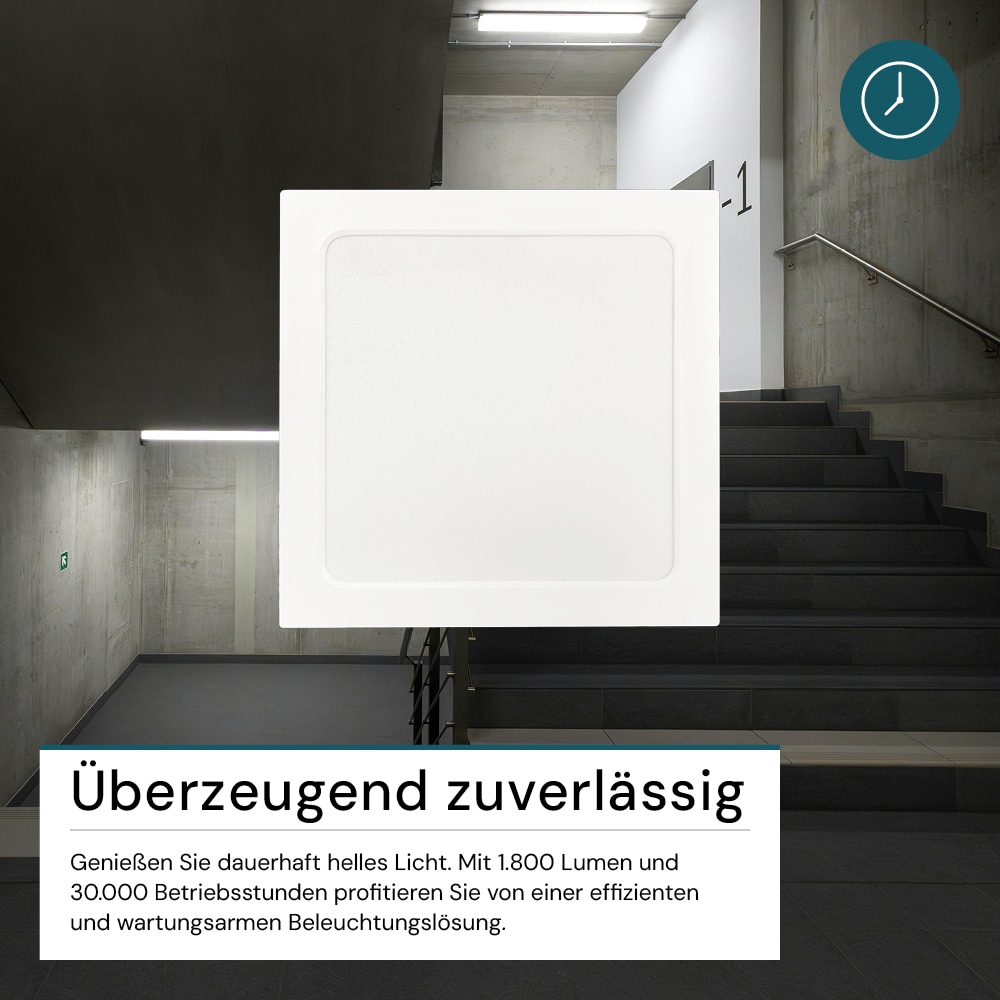 LUXULA LED-Deckenleuchte, 18W, EEK: F, 1800lm, CCT, IP44, quadrat, weiß