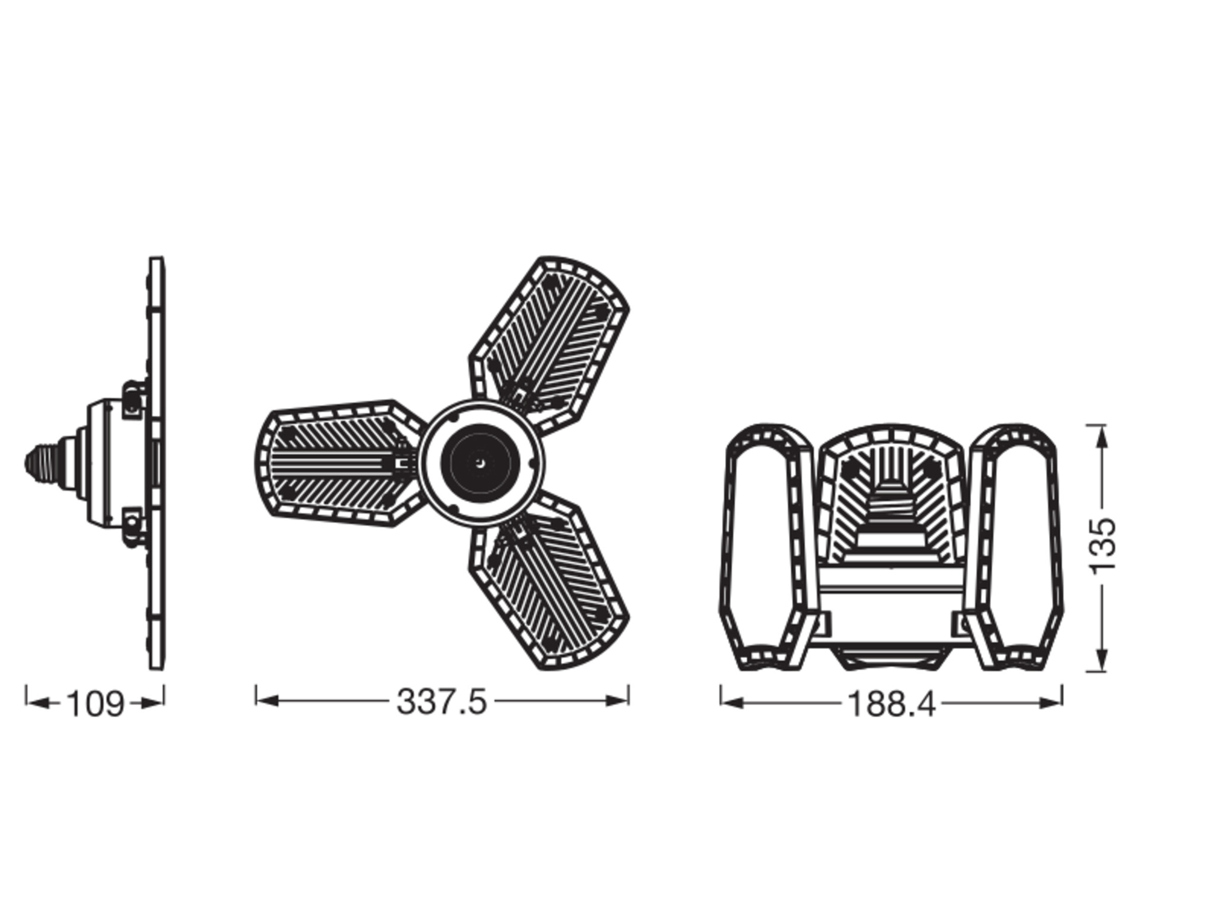 OSRAM LED-Deckenleuchte, E27, 40W, 4000K, EEK: F, 4300lm, IP20, schwarz