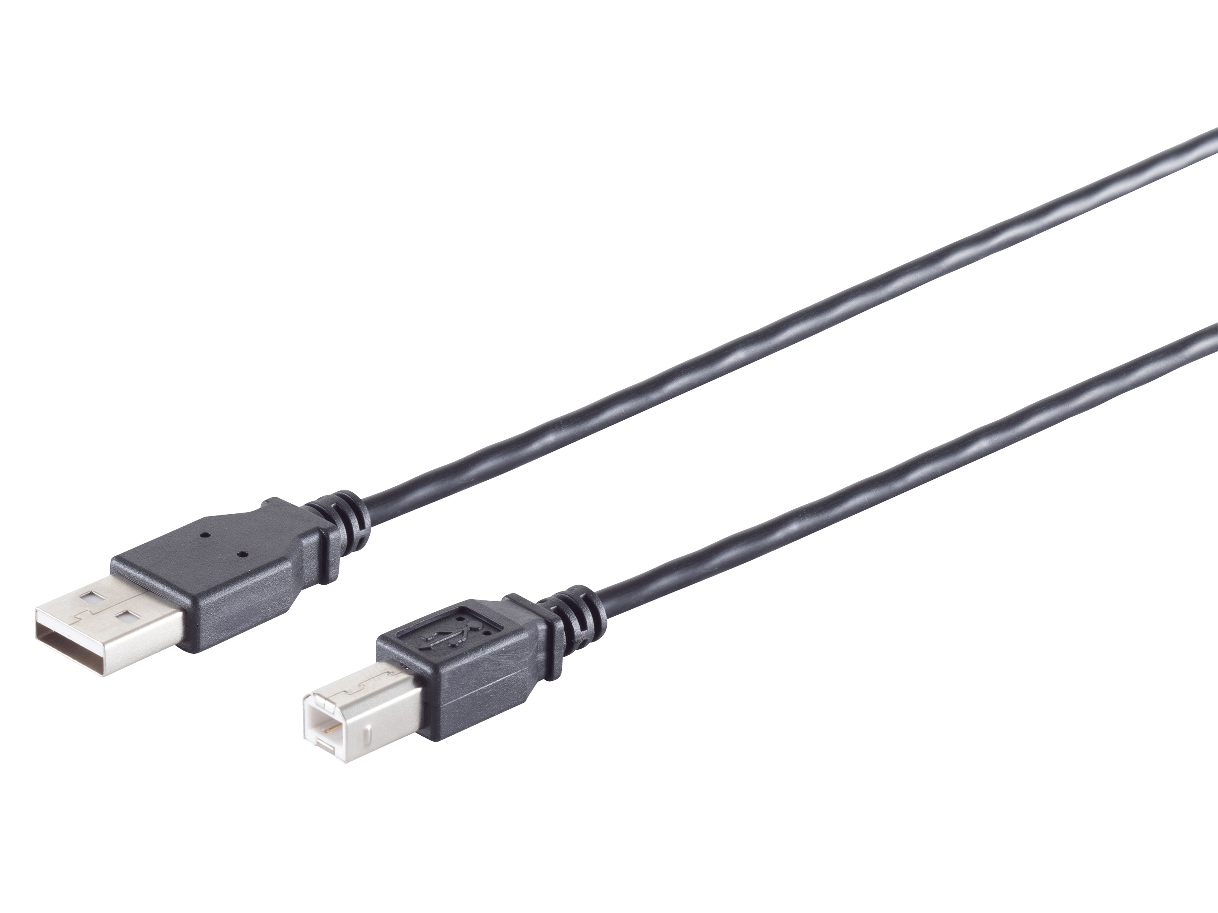 S-IMPULS USB-A Adapterkabel USB-B 2.0 schwarz 3m