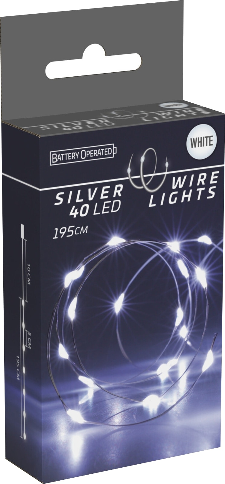 LED-Lichterkette Silberdraht 40 LEDs, kaltweiß, Batteriebetrieb LED-Lichterkette Silberdraht 40 LEDs, kaltweiß, Batteriebetrieb