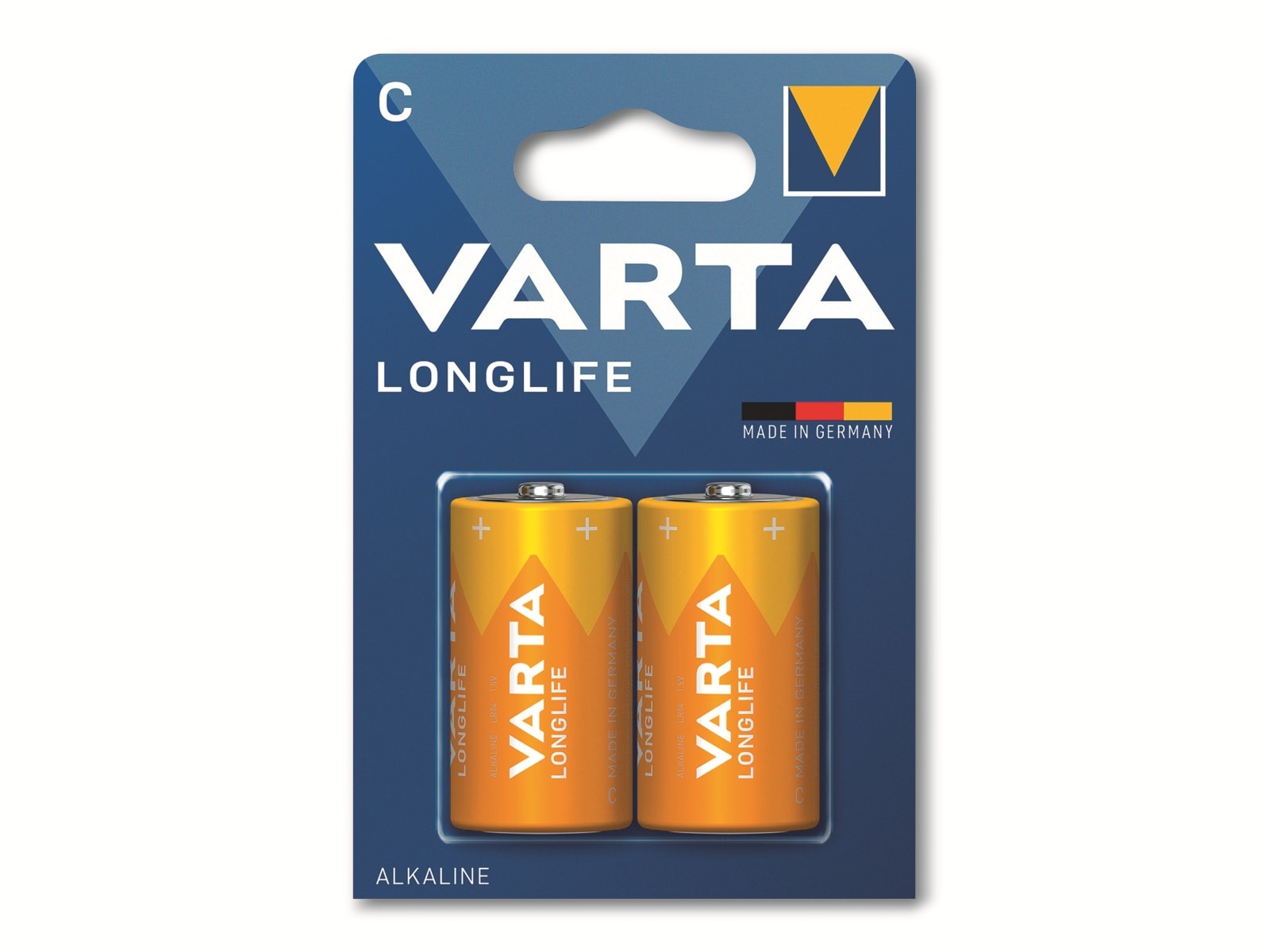 VARTA Batterie Alkaline, Baby, C, LR14, 1.5V, Longlife, 2 Stück