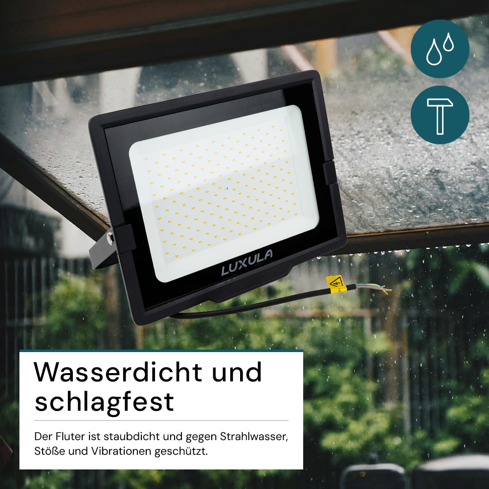 LUXULA LED-Fluter, EEK: F, 150W, 15000lm, 3000K, schwarz