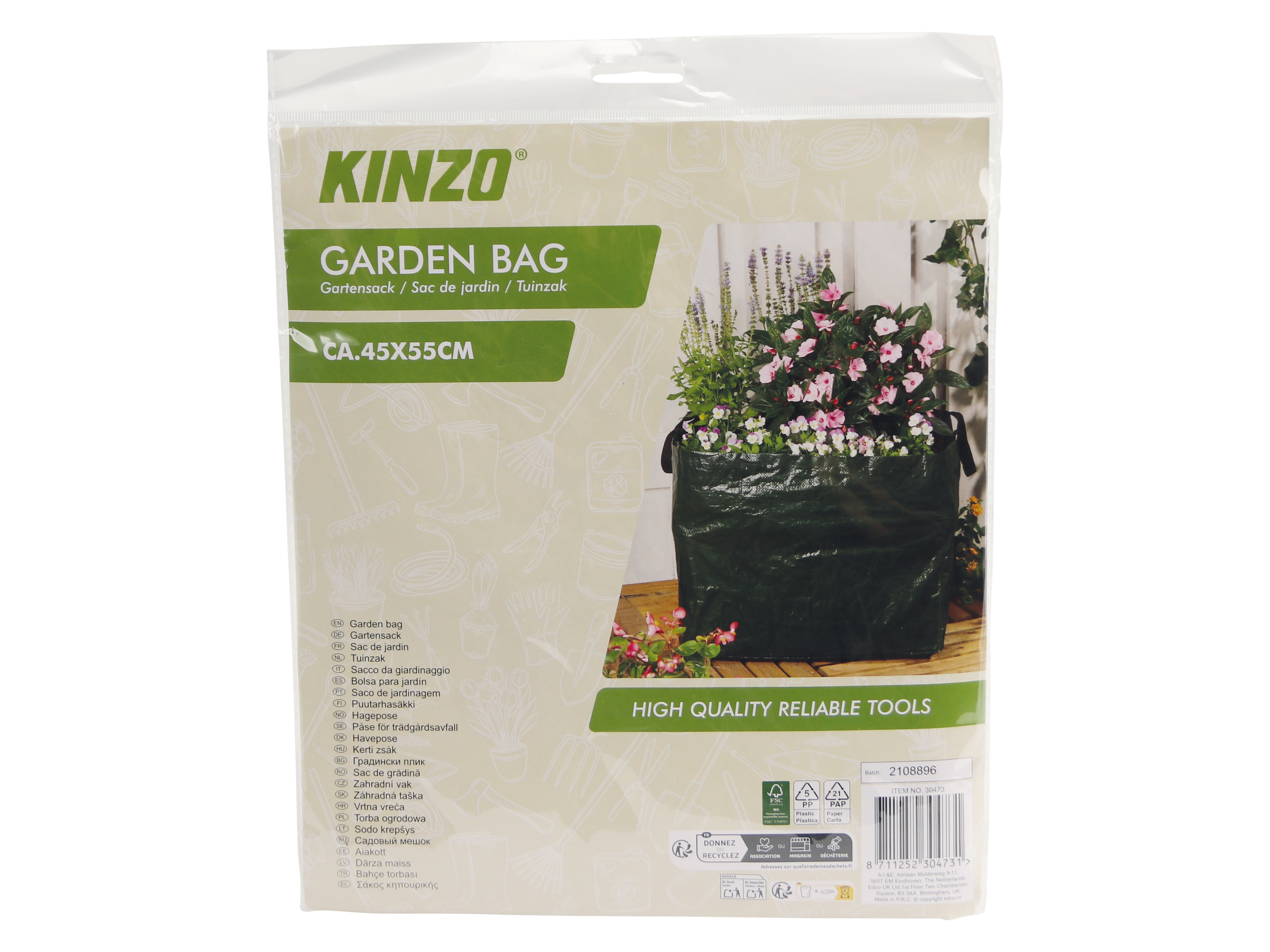 Garten-Abfallsack, KINZO, 90 Liter