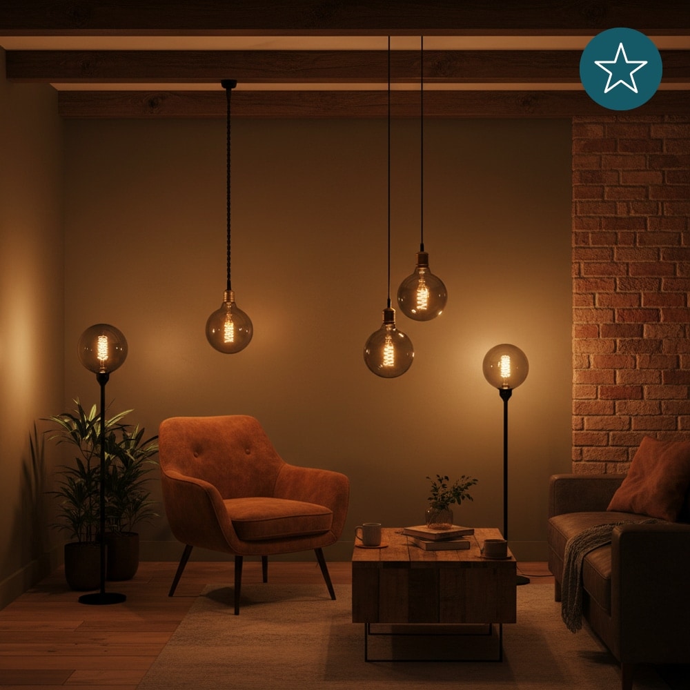 LUXULA LED-Filament-Lampe, SPIRAL, Globe, E27, 4W, 40lm, 1800K, dimmbar