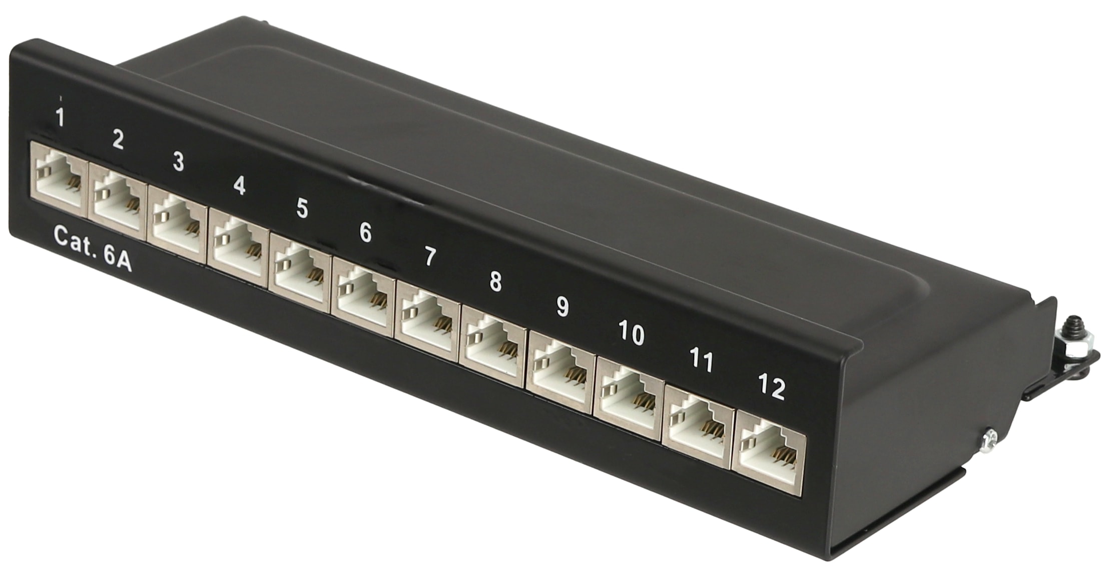 RED4POWER CAT.6a Patchpanel R4-N111S, 12-fach, schwarz