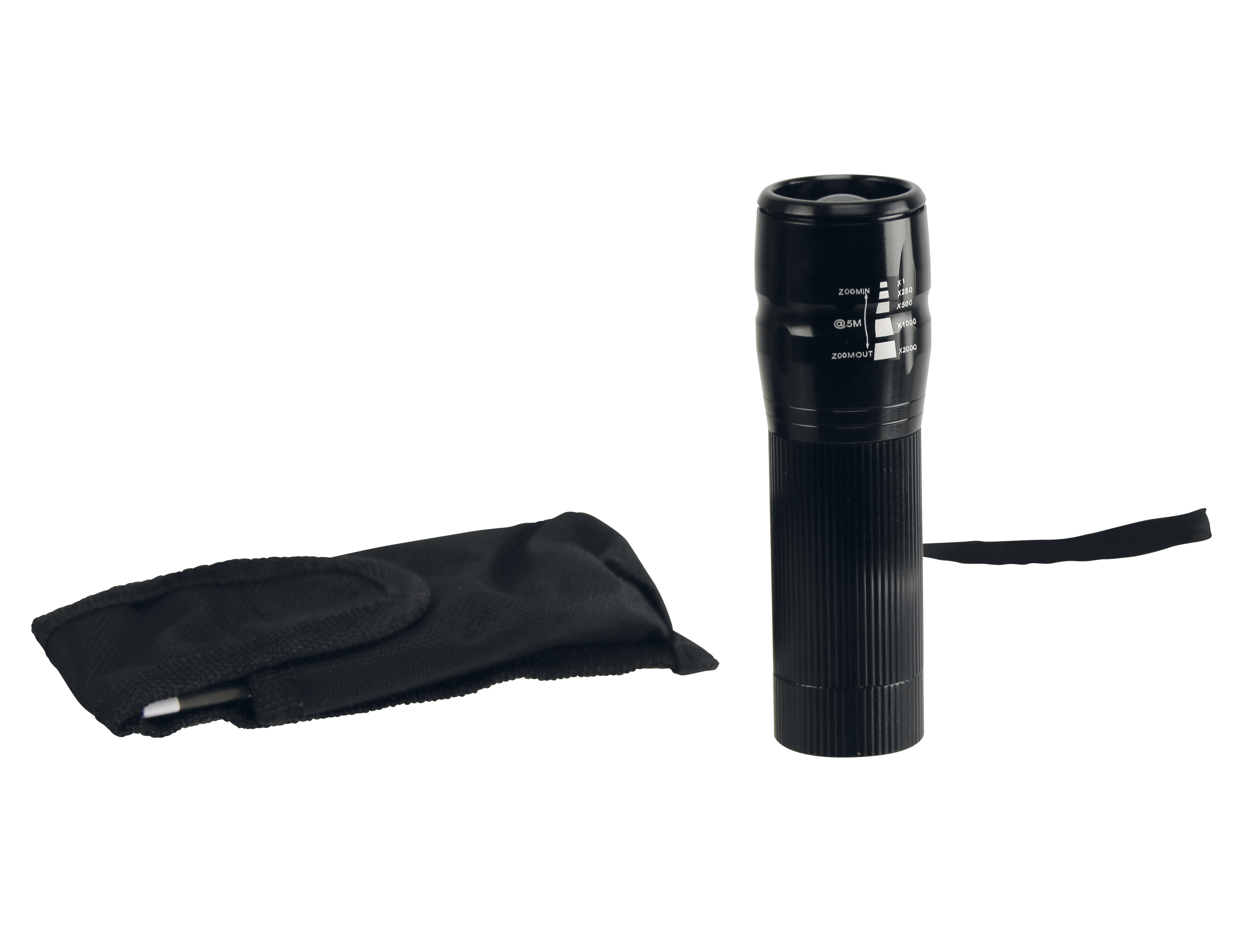 LED-Taschenlampe, Alu, 5 W OSRAM LED, schwarz, 4xMicro