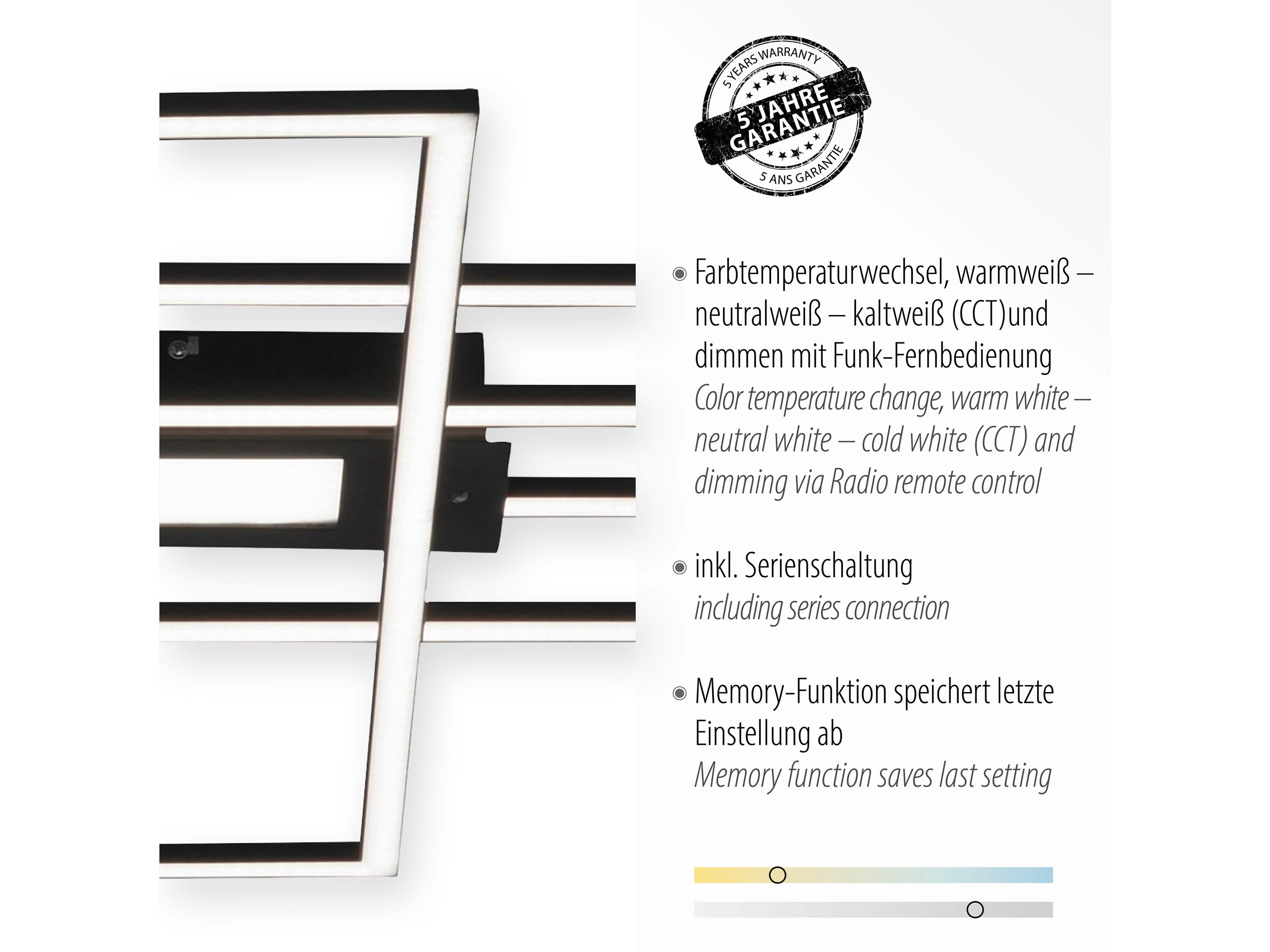 JUST LIGHT LED-Deckenleuchte 14693-18, 45W, 5500lm, schwarz JUST LIGHT LED-Deckenleuchte 14693-18, 45W, 5500lm, schwarz