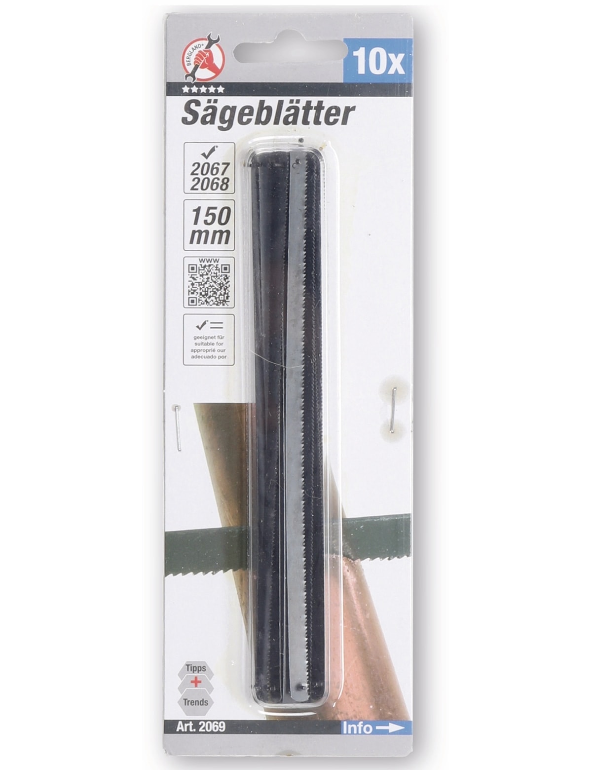 BGS TECHNIC Ersatz-Sägeblätter 2069, 150 mm, 10 Stück