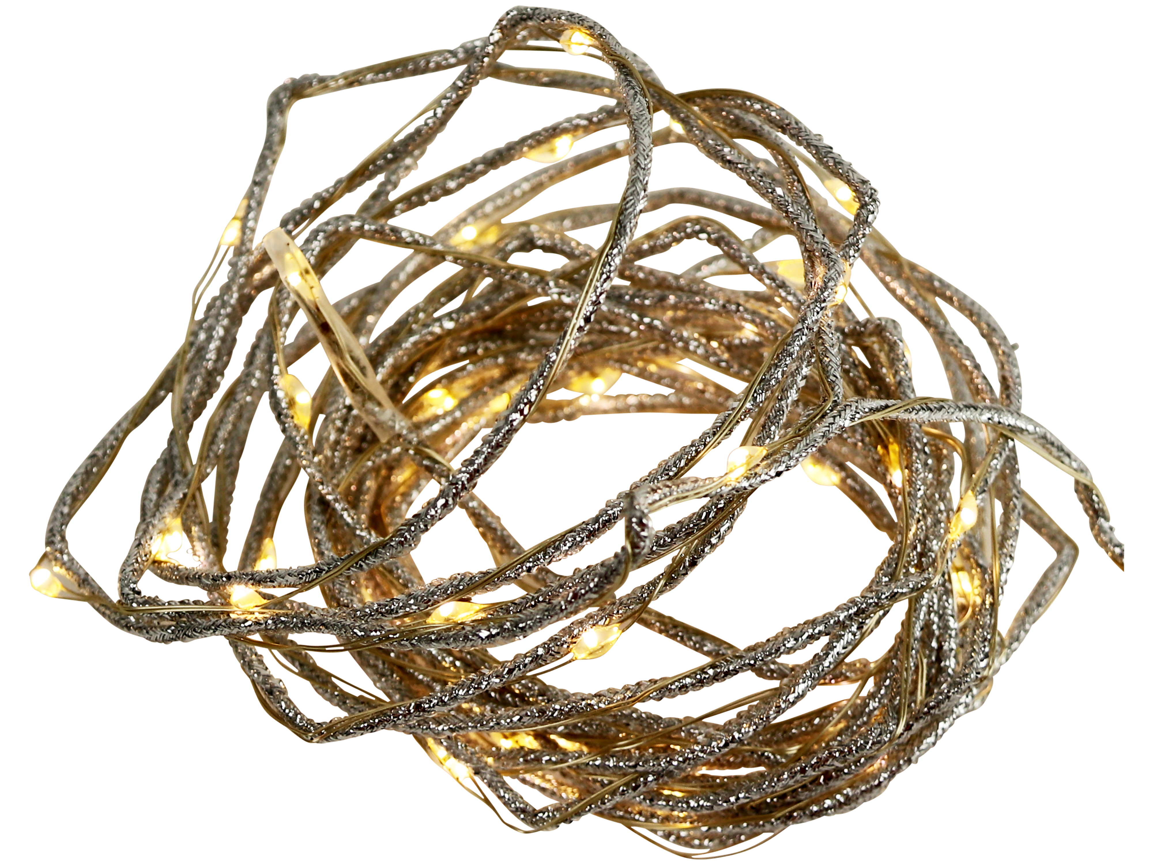 LED-Lichterkette Silberschmuckband, 40 LEDs, warmweiß, 4 m