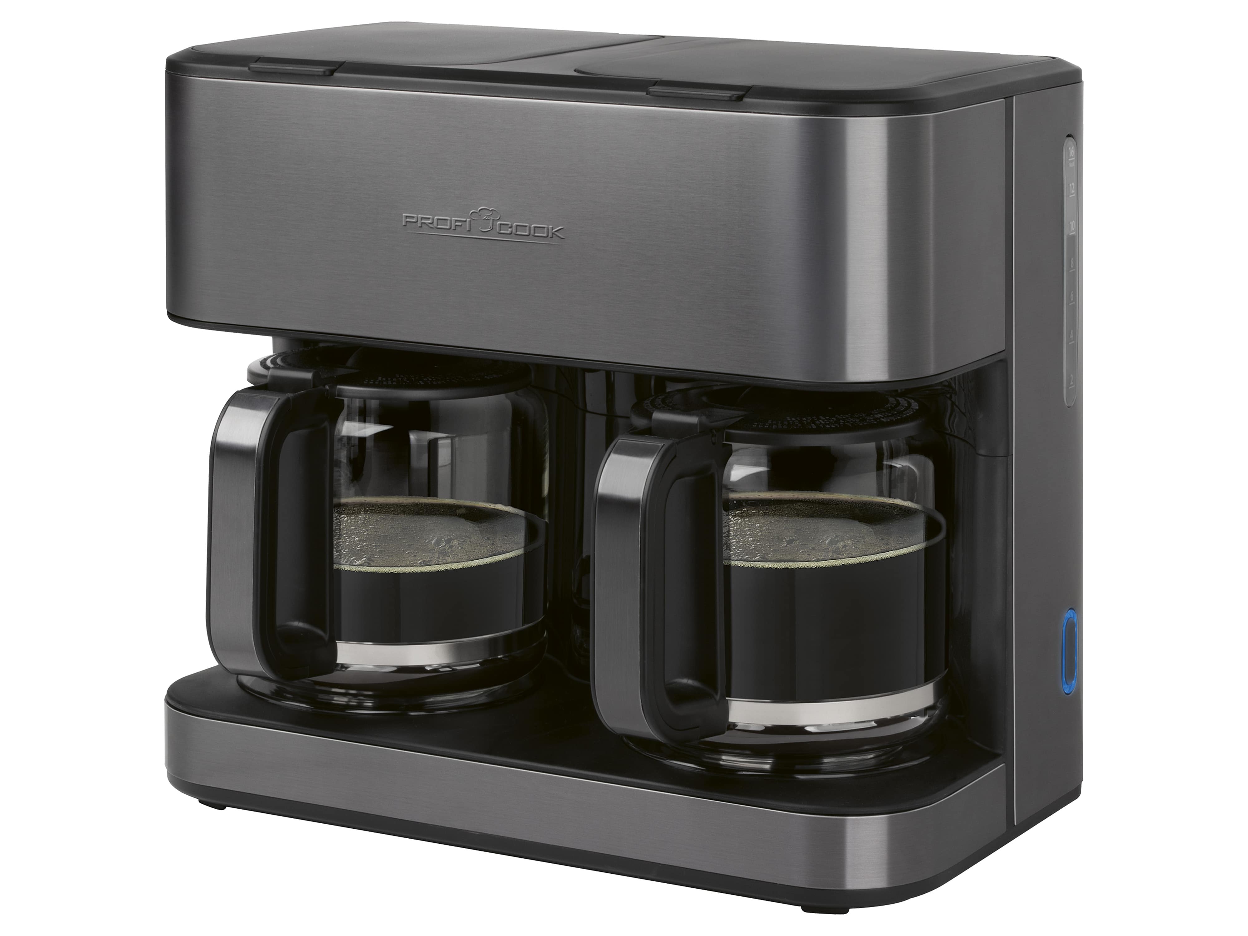 PROFI COOK Doppelkaffeemaschine PC-KAD 1308, 3,6 L, 2000 W, dark inox PROFI COOK Doppelkaffeemaschine PC-KAD 1308, 3,6 L, 2000 W, dark inox