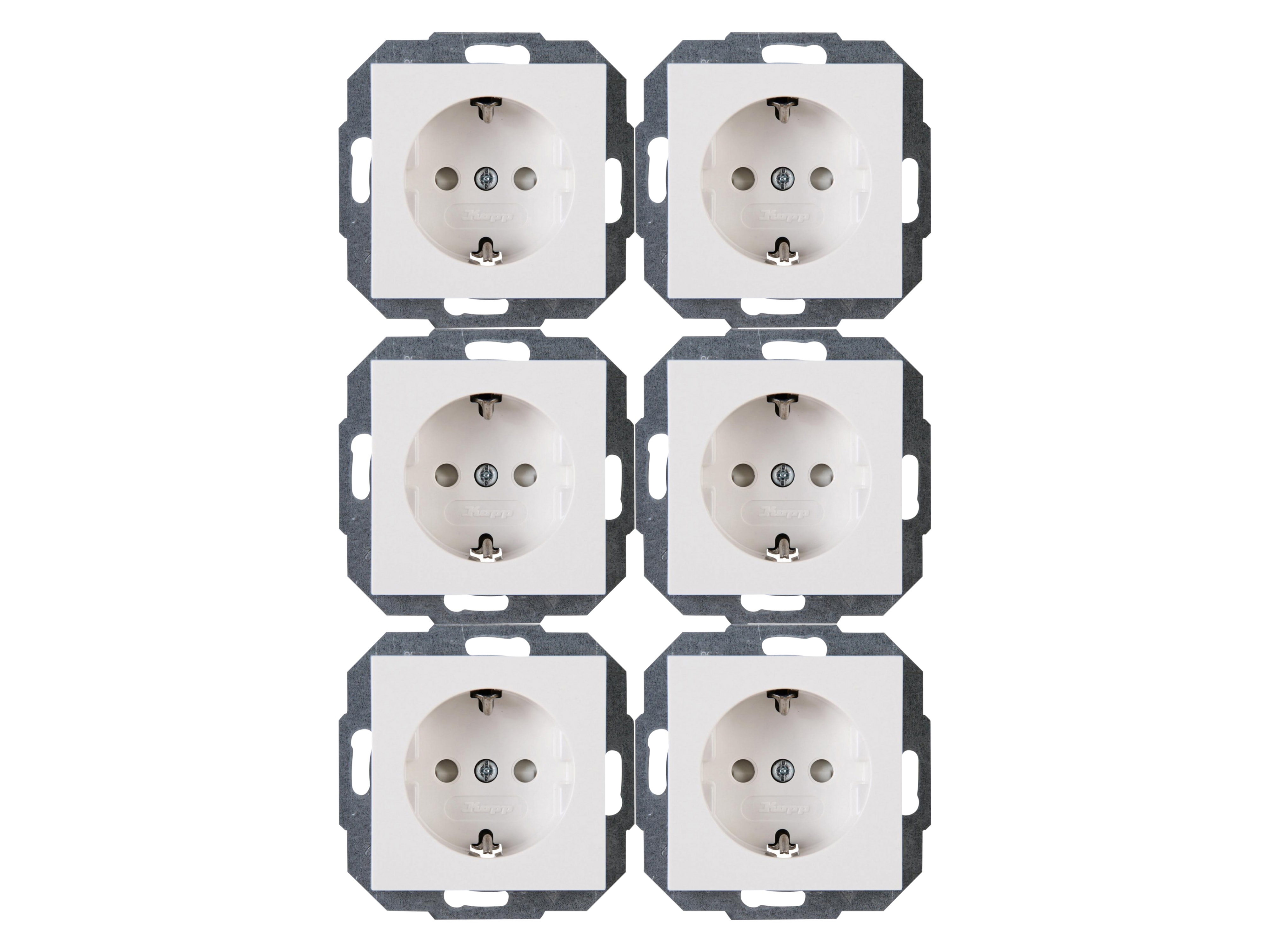 KOPP Schutzkontakt-Steckdosen Athenis, reinweiß, 6 Stück