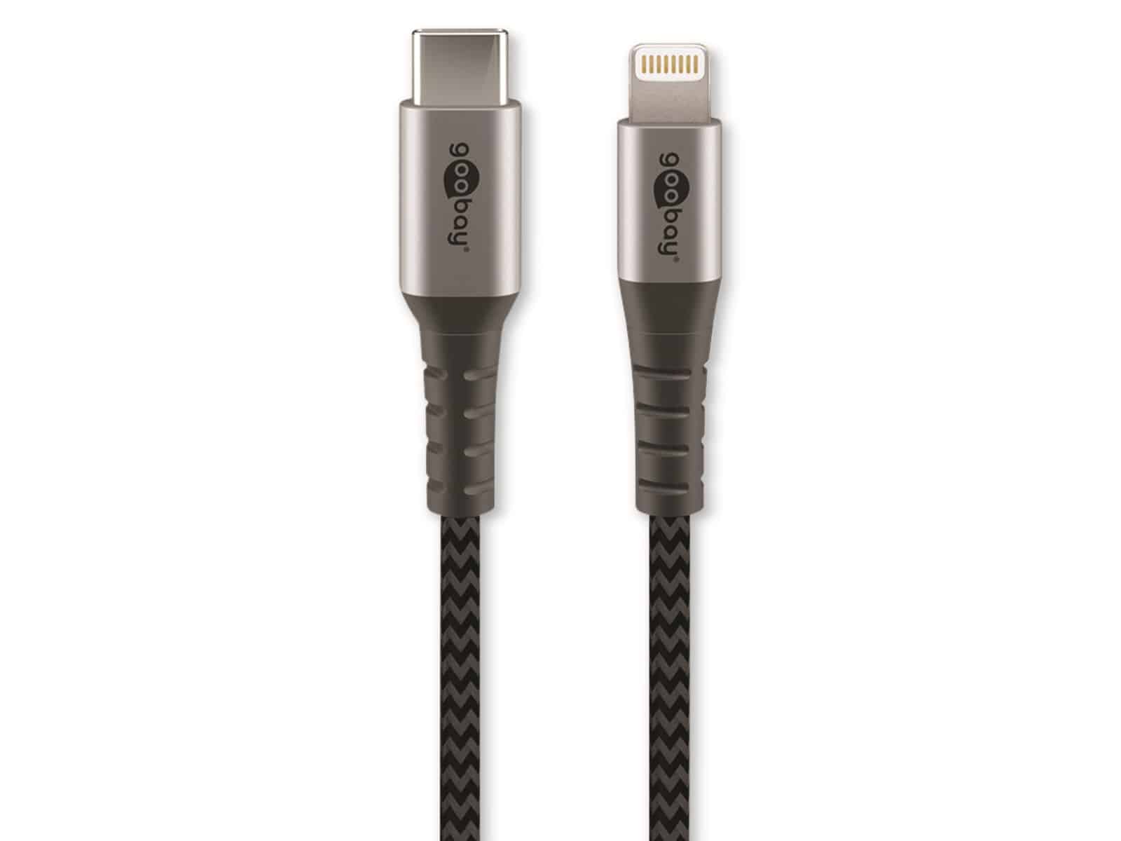 GOOBAY USB-Adapterkabel, USB-C/Lightning, Stecker/Stecker, 1,0m