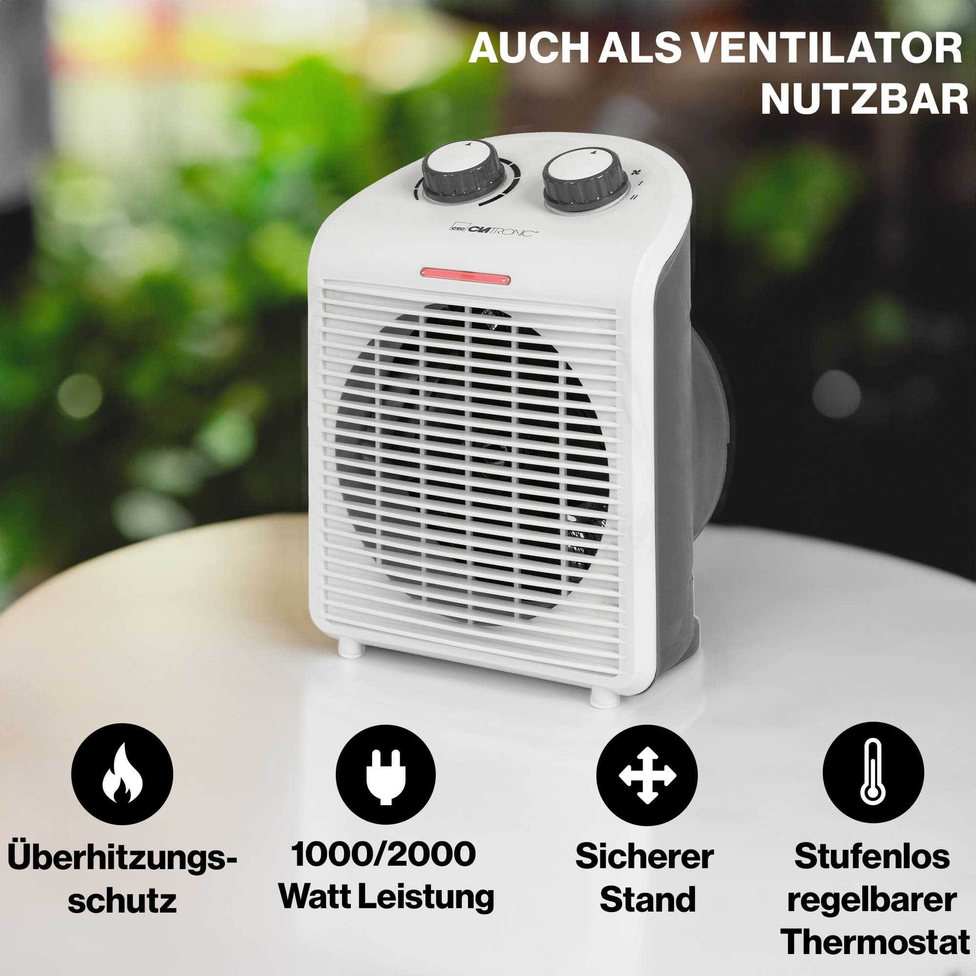 CLATRONIC Heizlüfter HL 3761, 2000 W, weiß CLATRONIC Heizlüfter HL 3761, 2000 W, weiß