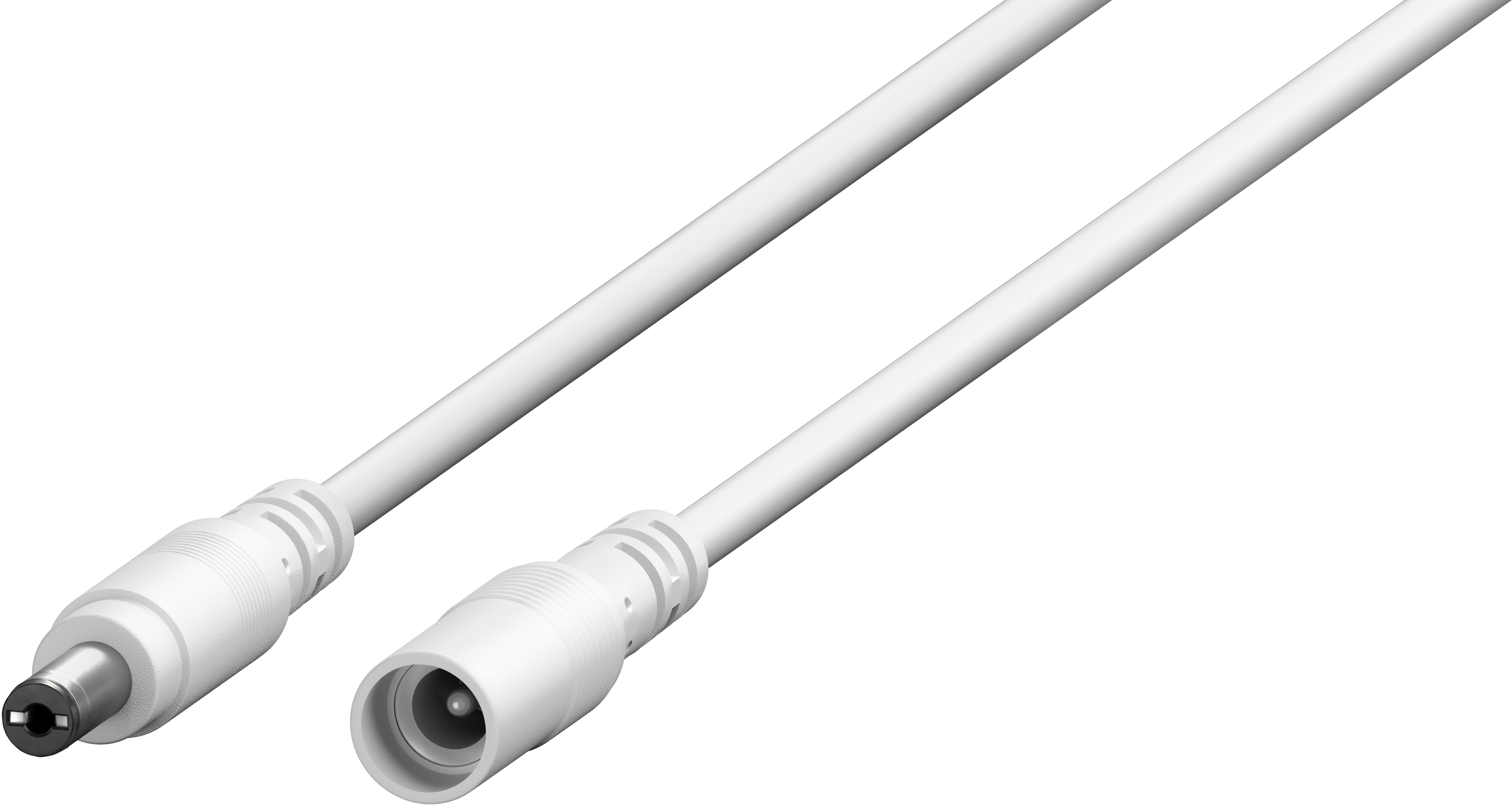 GOOBAY DC-Adapterkabel 2,5 mm, DC-Stecker auf DC-Kupplung, weiß, 3 m