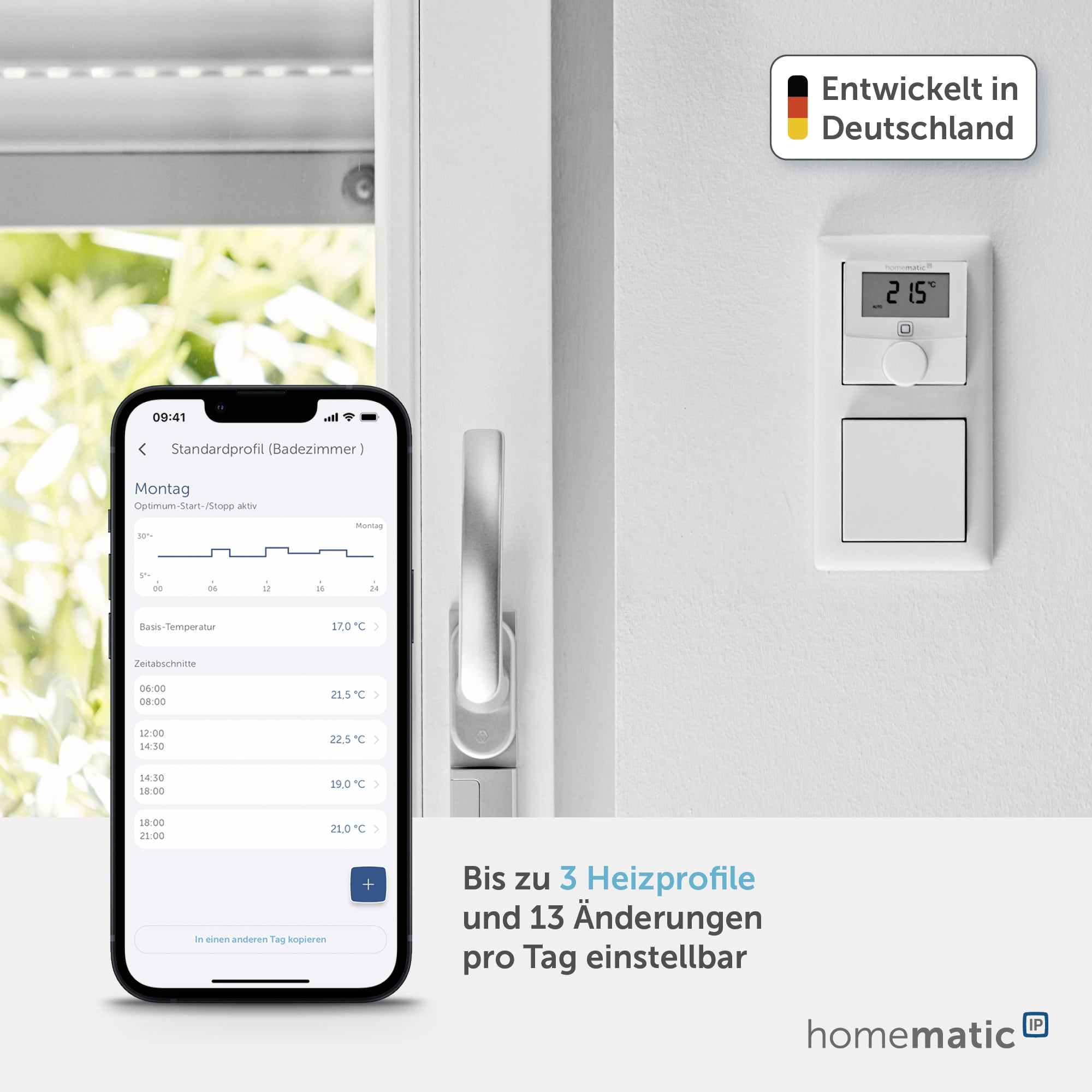 HOMEMATIC IP Smart Home 150628A0, Wandthermostat mit Schaltausgang für Markenschalter