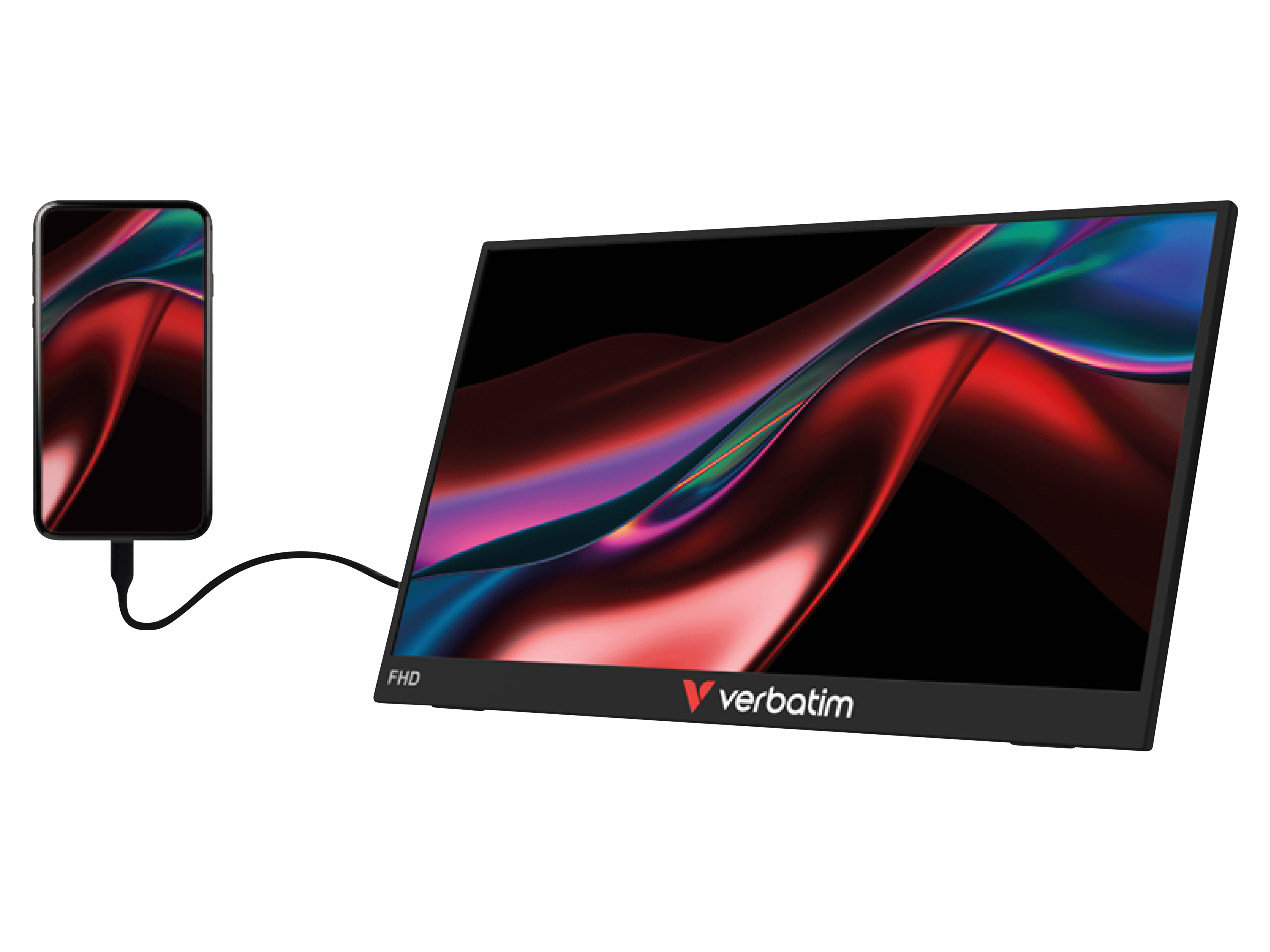 VERBATIM Tragbarer Monitor Light-15,6 Touchscreen