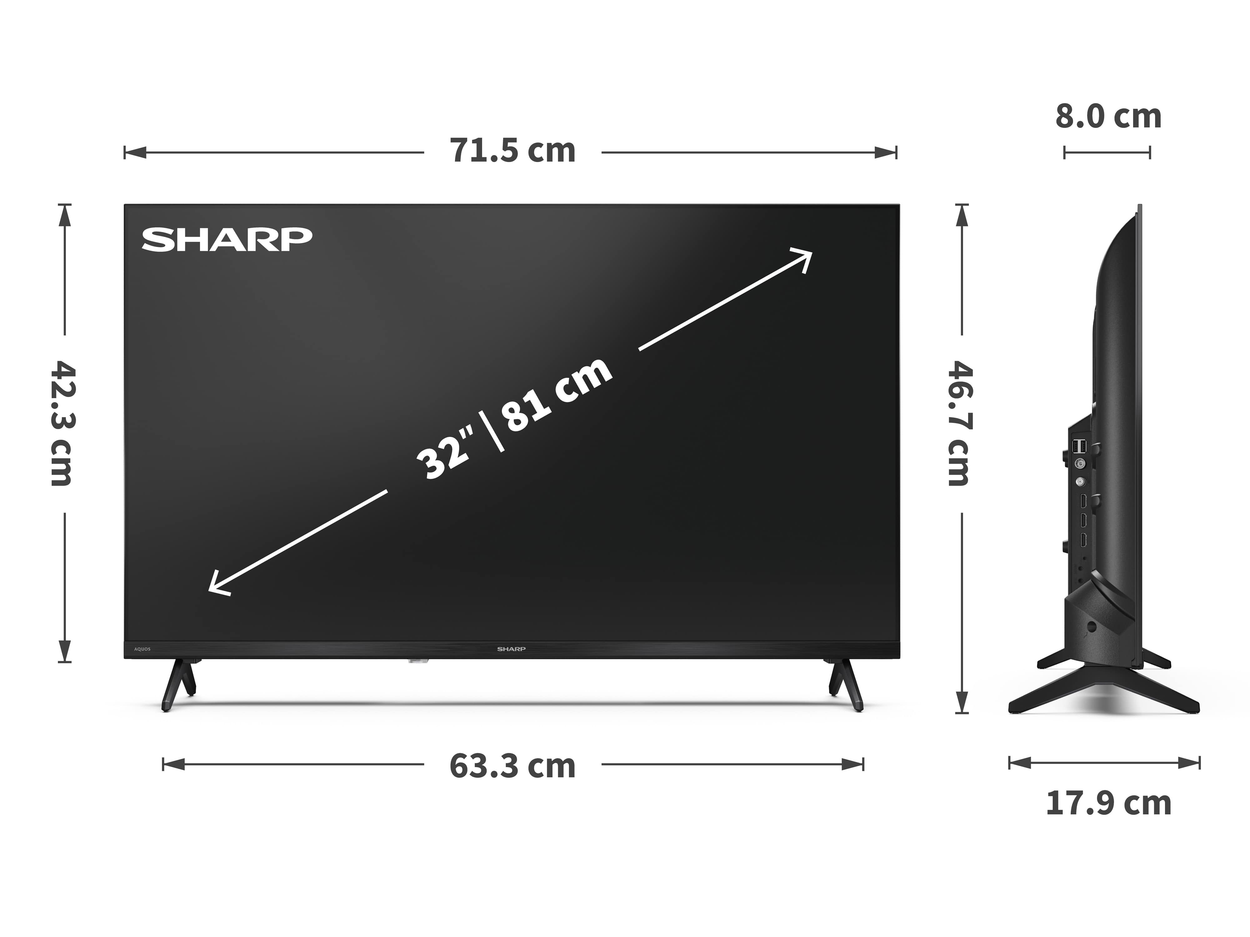 LED-TV SHARP 32HF2265E, 81 cm (32"), Google TV, HDR, Dolby Audio, EEK:E