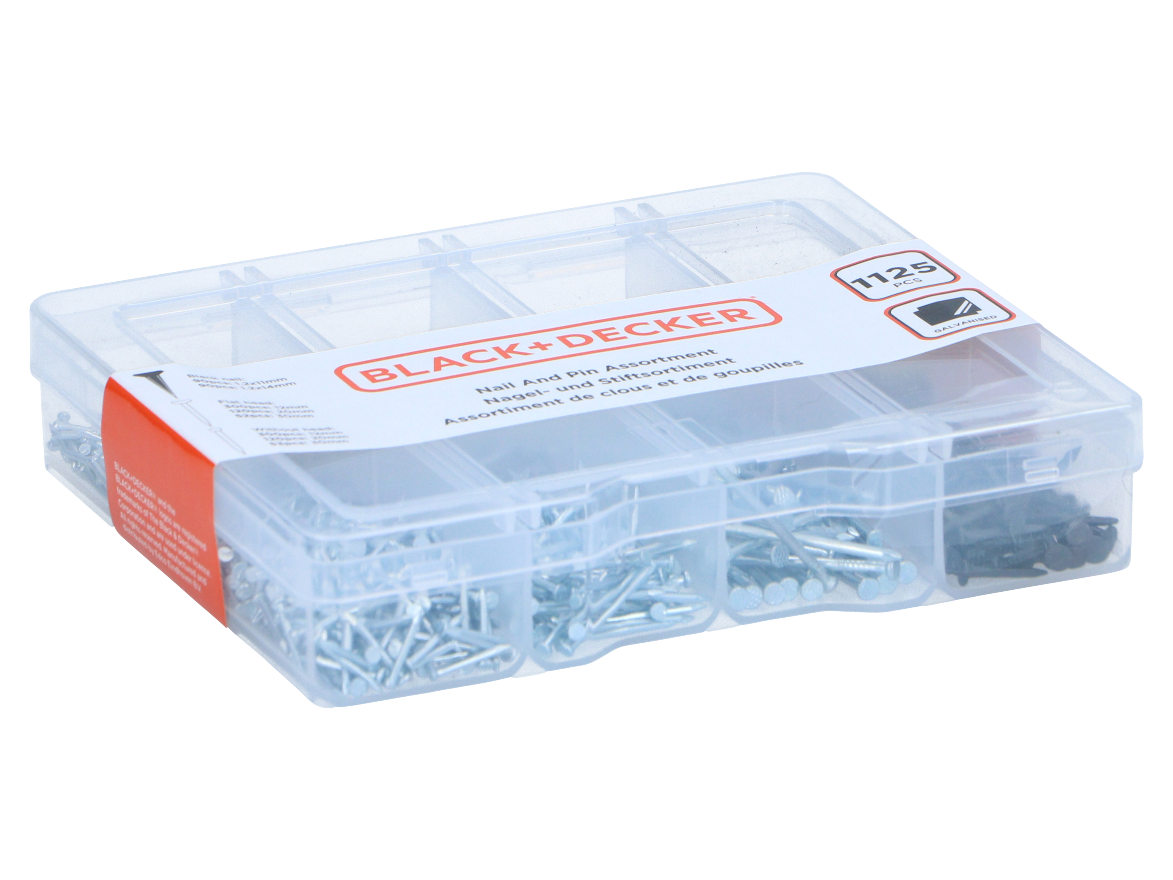 Black+Decker, Nagelsortiment, 1125-tlg.