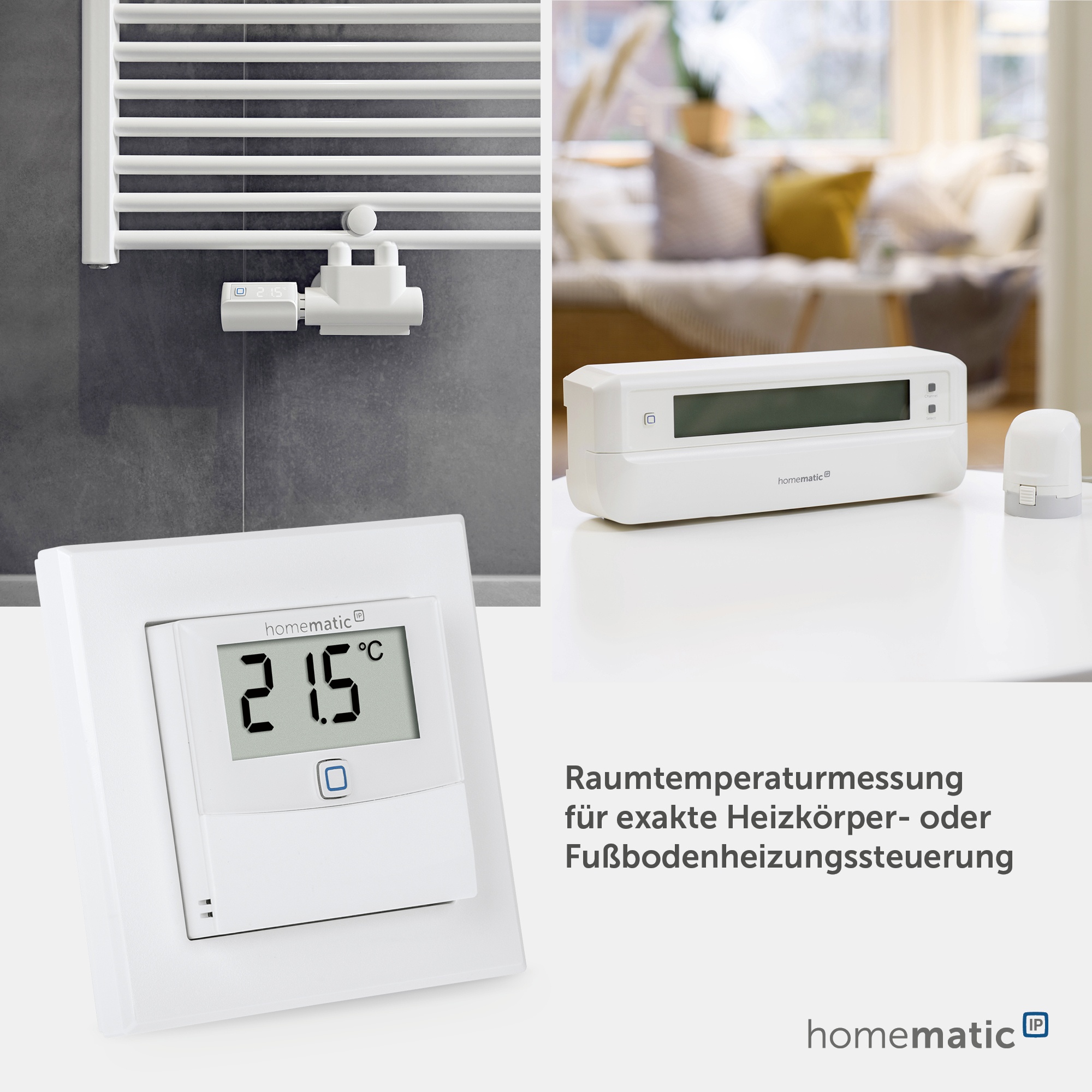 HOMEMATIC IP Smart Home 150180A0, Temp. und Luftfeucht. Sensor mit Display