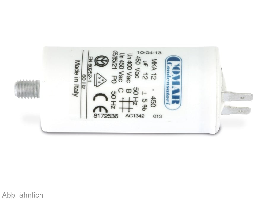 COMAR Motorkondensator, 70µF, 450V, 6,3mm COMAR Motorkondensator, 70µF, 450V, 6,3mm