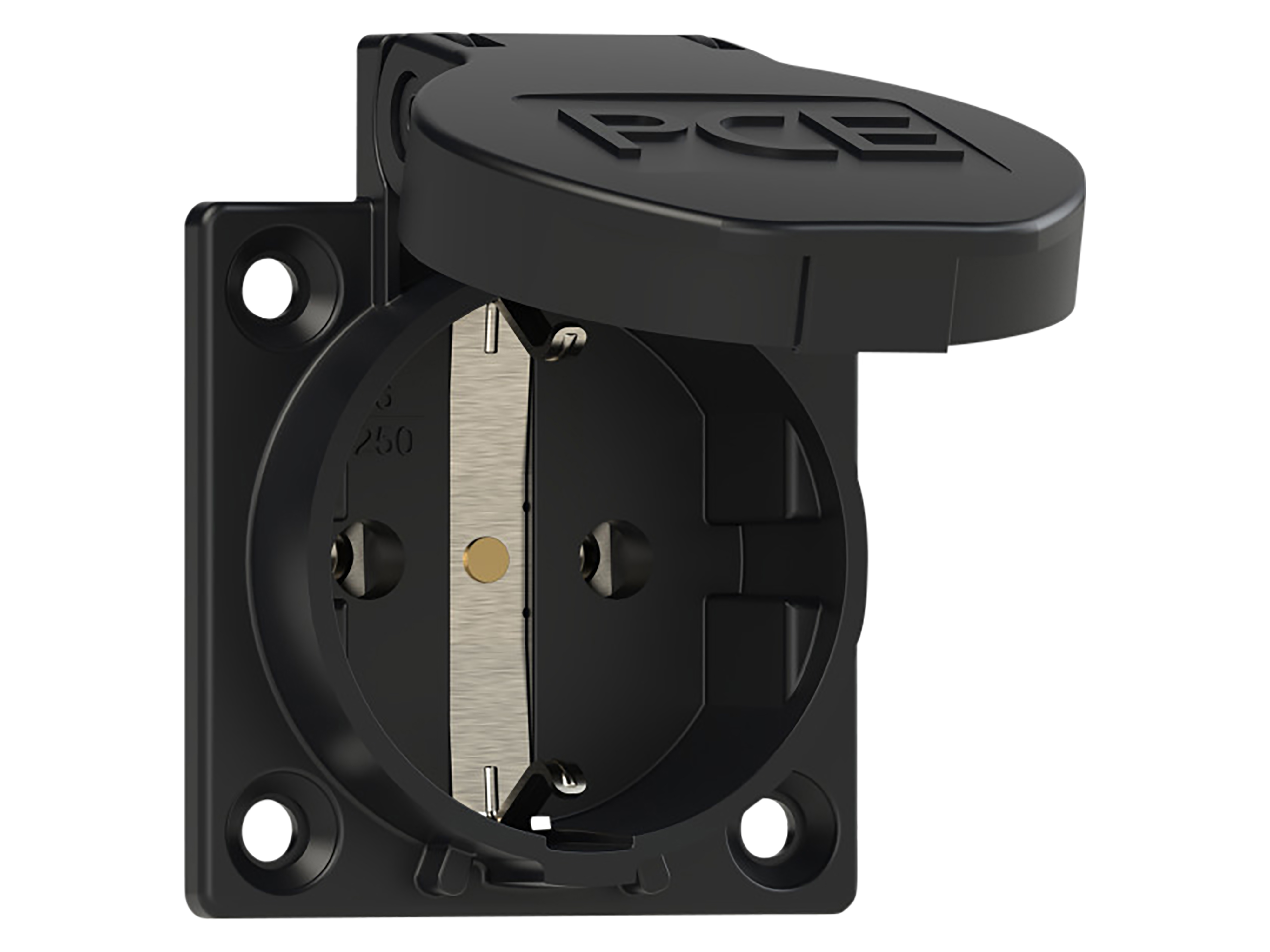 PCE Schutzkontaktsteckdose P-Nova Plus, schwarz, IP54 PCE Schutzkontaktsteckdose P-Nova Plus, schwarz, IP54