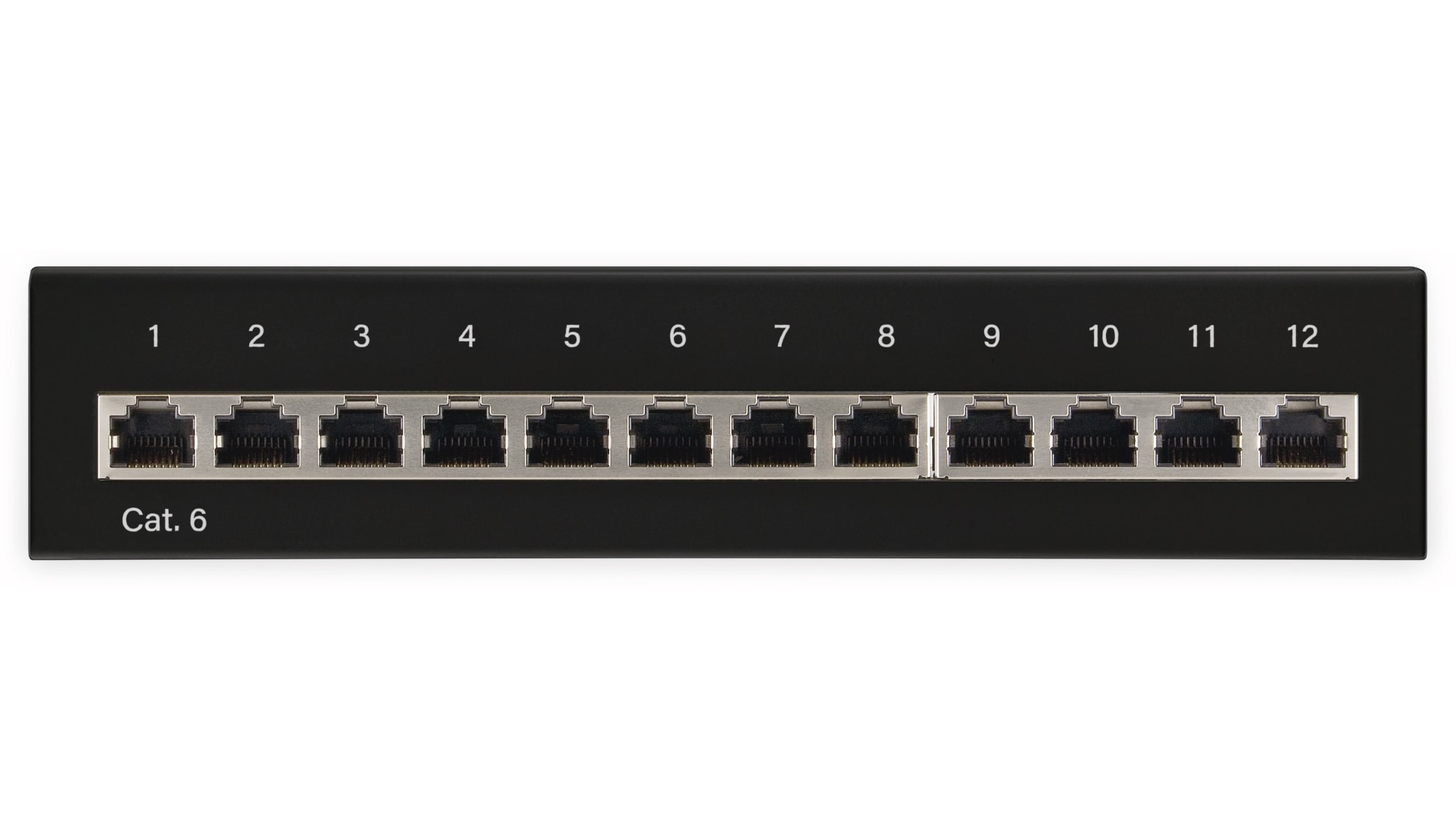 GOOBAY CAT.6 Patchpanel 69307, Mini, 12-fach, STP, schwarz