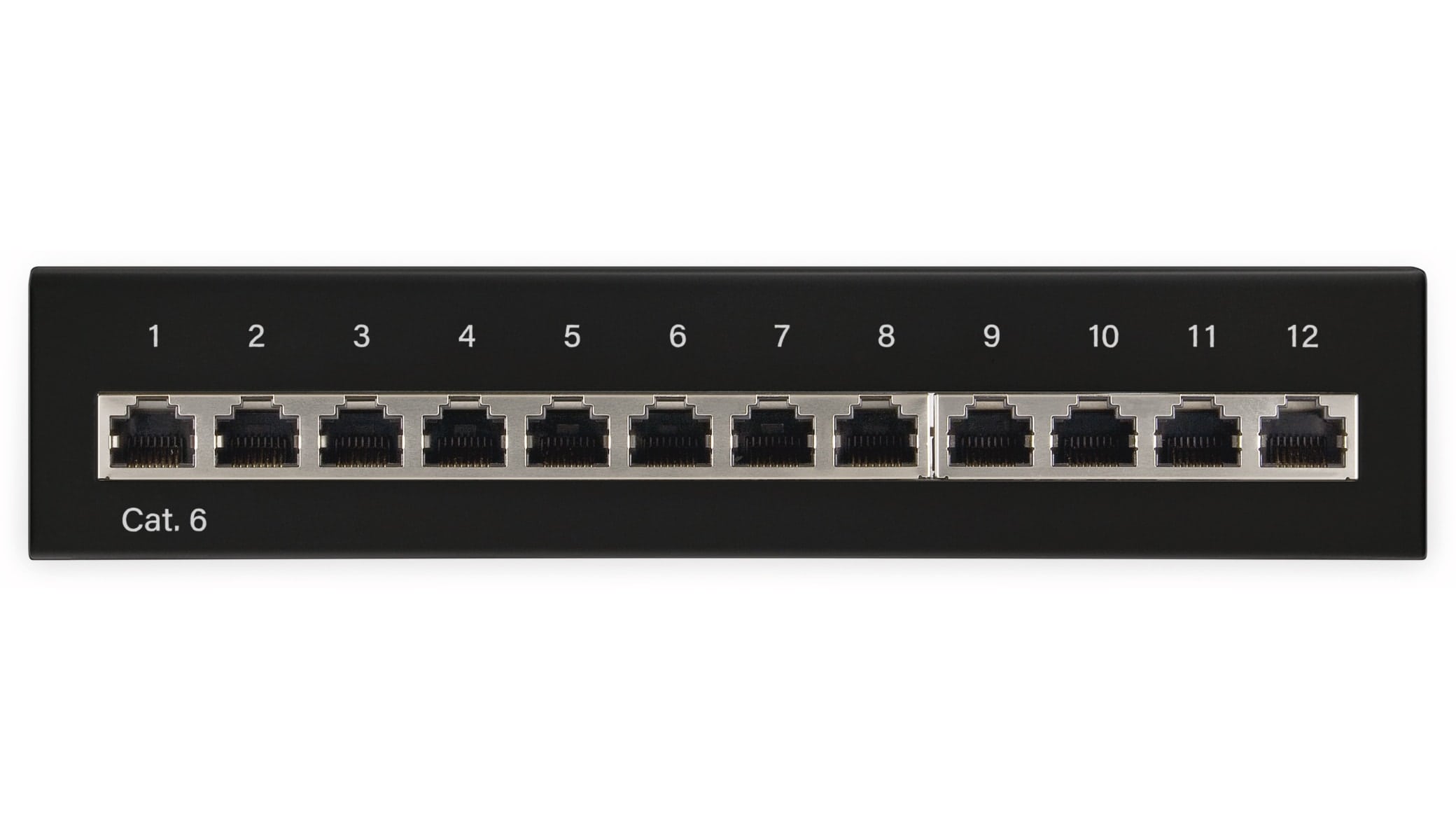 GOOBAY CAT.6 Patchpanel 69307, Mini, 12-fach, STP, schwarz