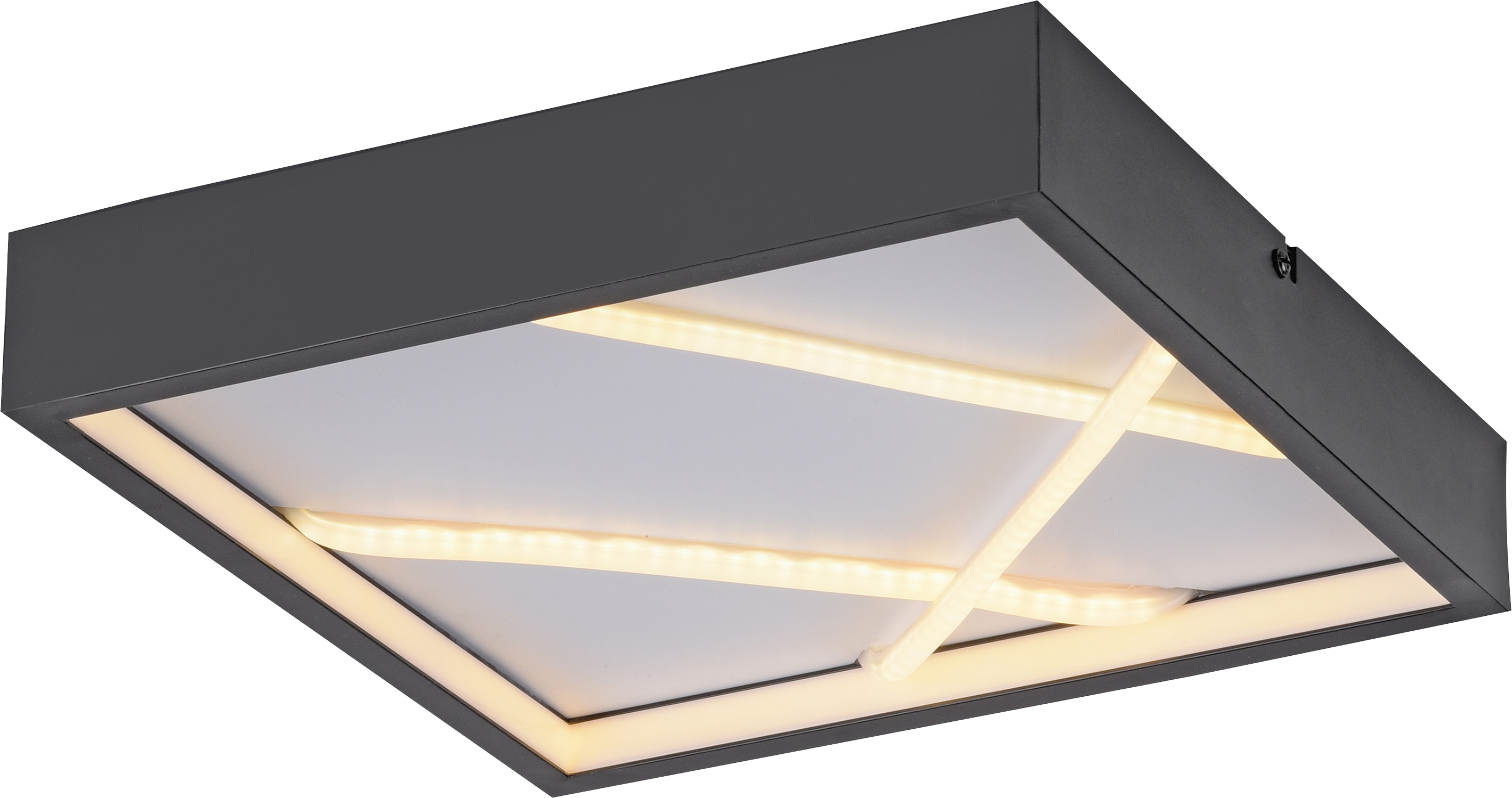 JUST LIGHT LED-Deckenleuchte 14092-18, 28W, 3000K, 3500lm, warmweiß, IP20, schwarz