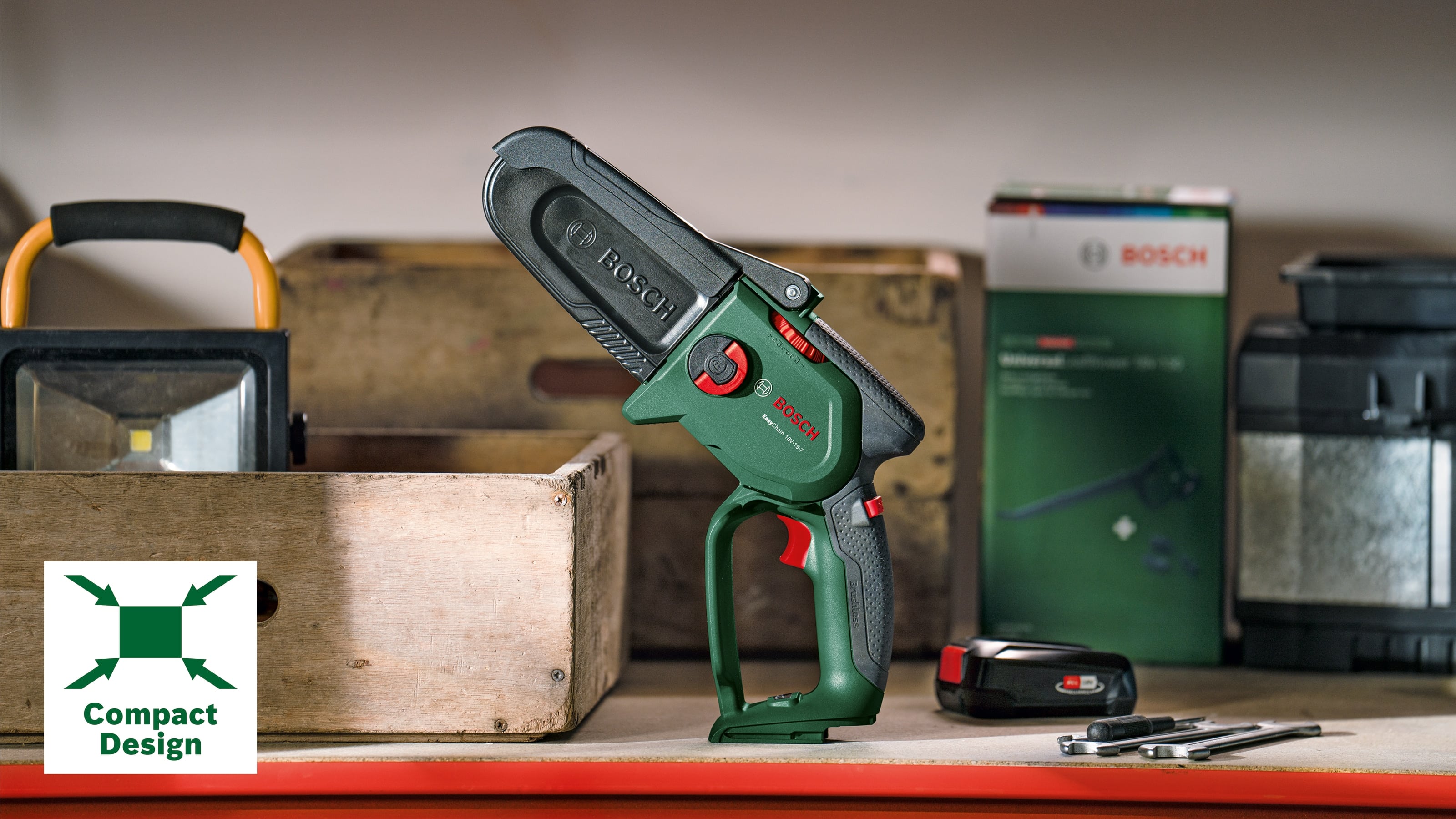 BOSCH Akku-Kettensäge, EasyChain 18V-15-7, 06008B8901, Solo