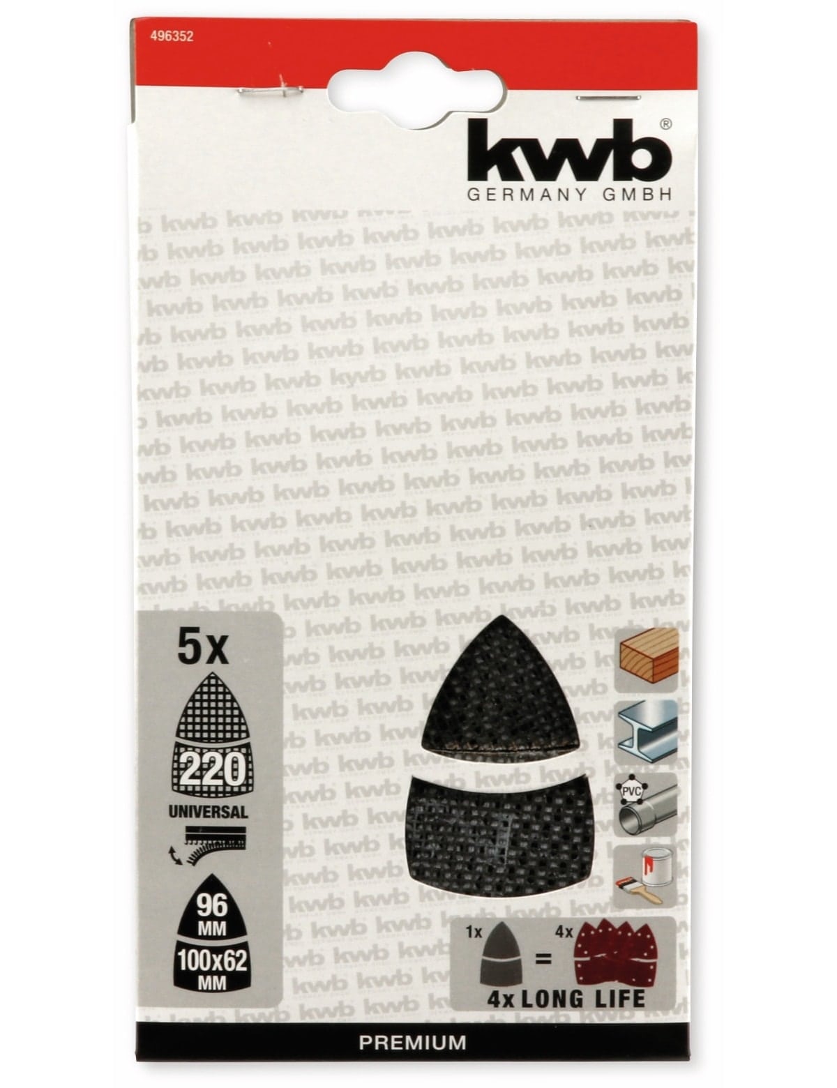 KWB Schleifdreieck-Set, K220, 150x105mm, 5 Stück KWB Schleifdreieck-Set, K220, 150x105mm, 5 Stück