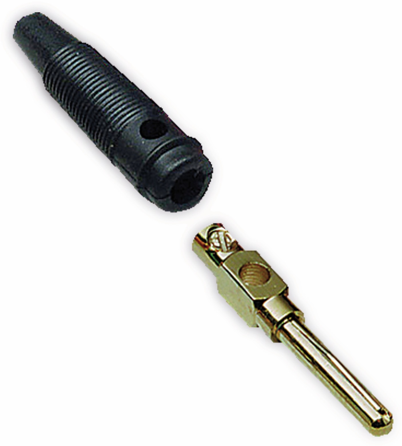 BKL Bananenstecker, vergoldet, schwarz
