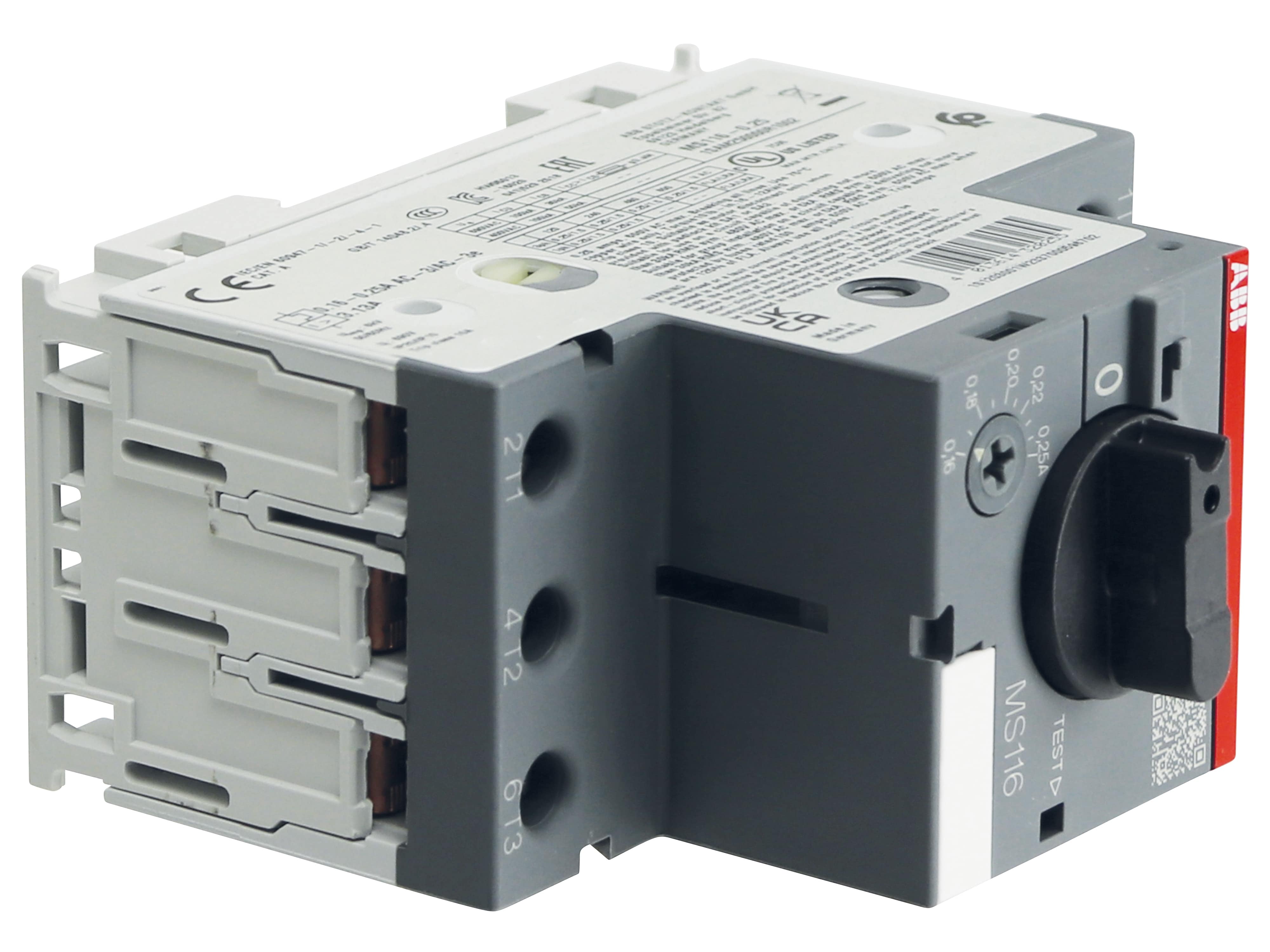 ABB Motorschutzschalter MS116-0.25, Auslöseklasse 10 A, 0.16...0.25 A ABB Motorschutzschalter MS116-0.25, Auslöseklasse 10 A, 0.16...0.25 A