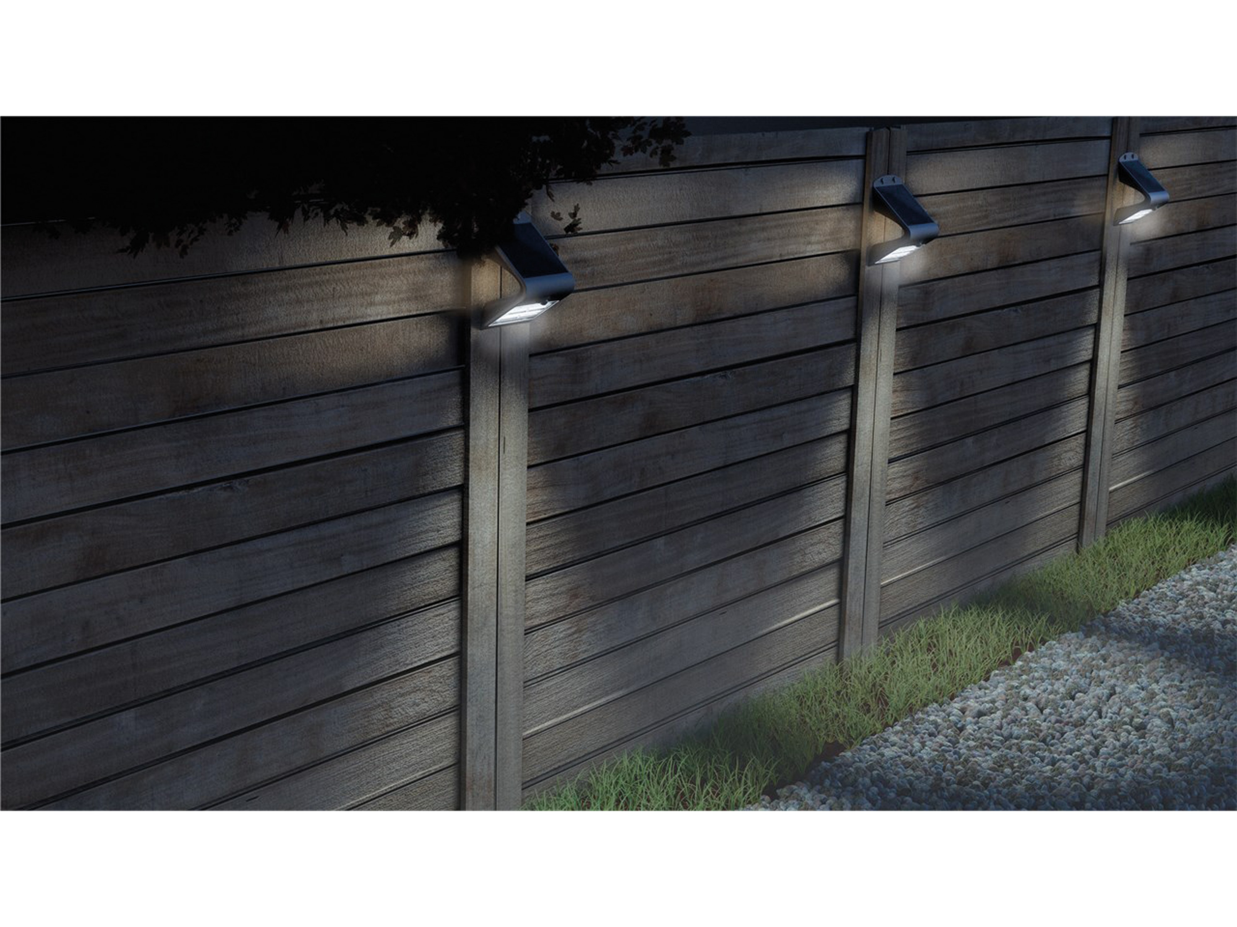 GOOBAY Solar LED-Wandleuchte mit Bewegungsmelder, 3,2 W, schwarz