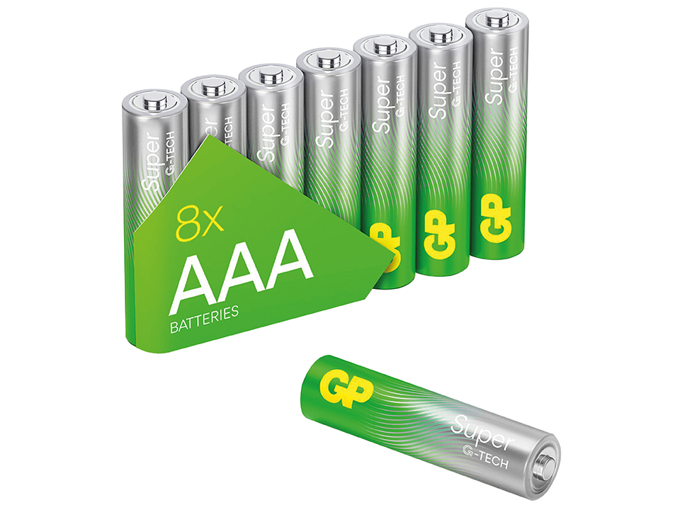 GP Super Alkaline, AAA Micro Batterie, 1,5 V, 8 Stück GP AAA-Batterie Alkaline Super, 1,5V, 8 Stück