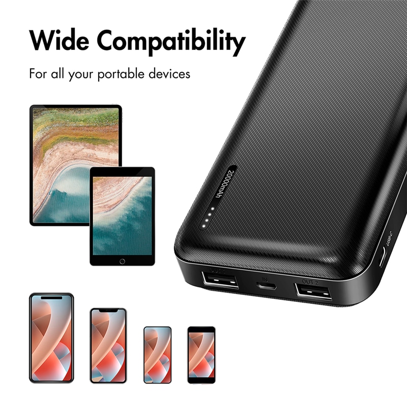 LOGILINK USB Powerbank PA0323, 20.000mAh, 3-fach, 2xUSB-A, 1xUSB-C, schwarz LOGILINK USB Powerbank PA0323, 20.000mAh, 3-fach, 2xUSB-A, 1xUSB-C, schwarz