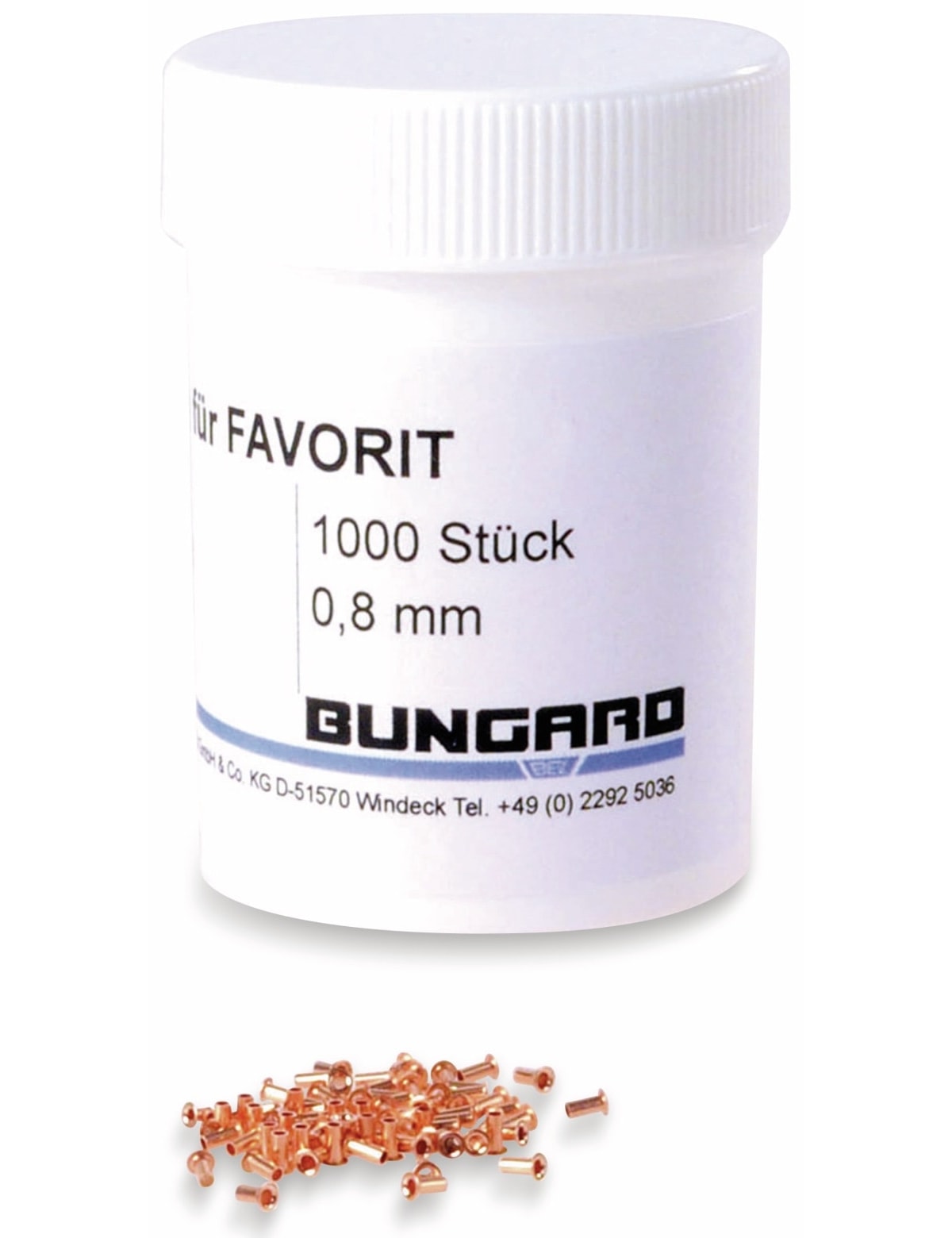 BUNGARD Durchkontaktierungsnieten, 0.8, 1000 Stück