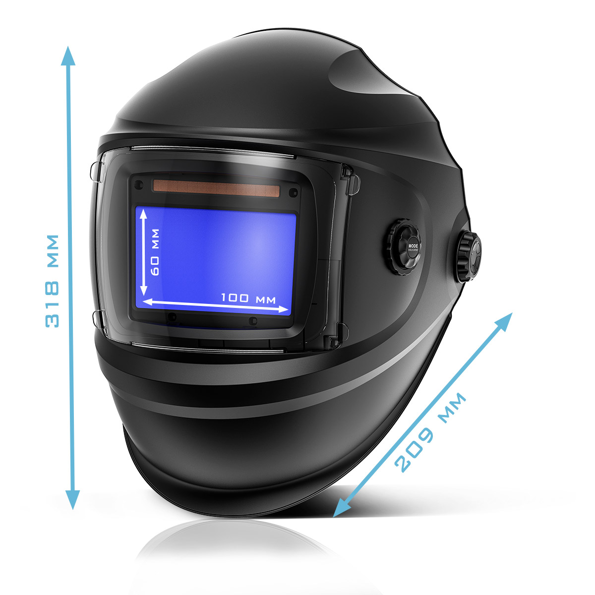 STAHLWERK Automatik-Schweißhelm BULLET, 3-in-1