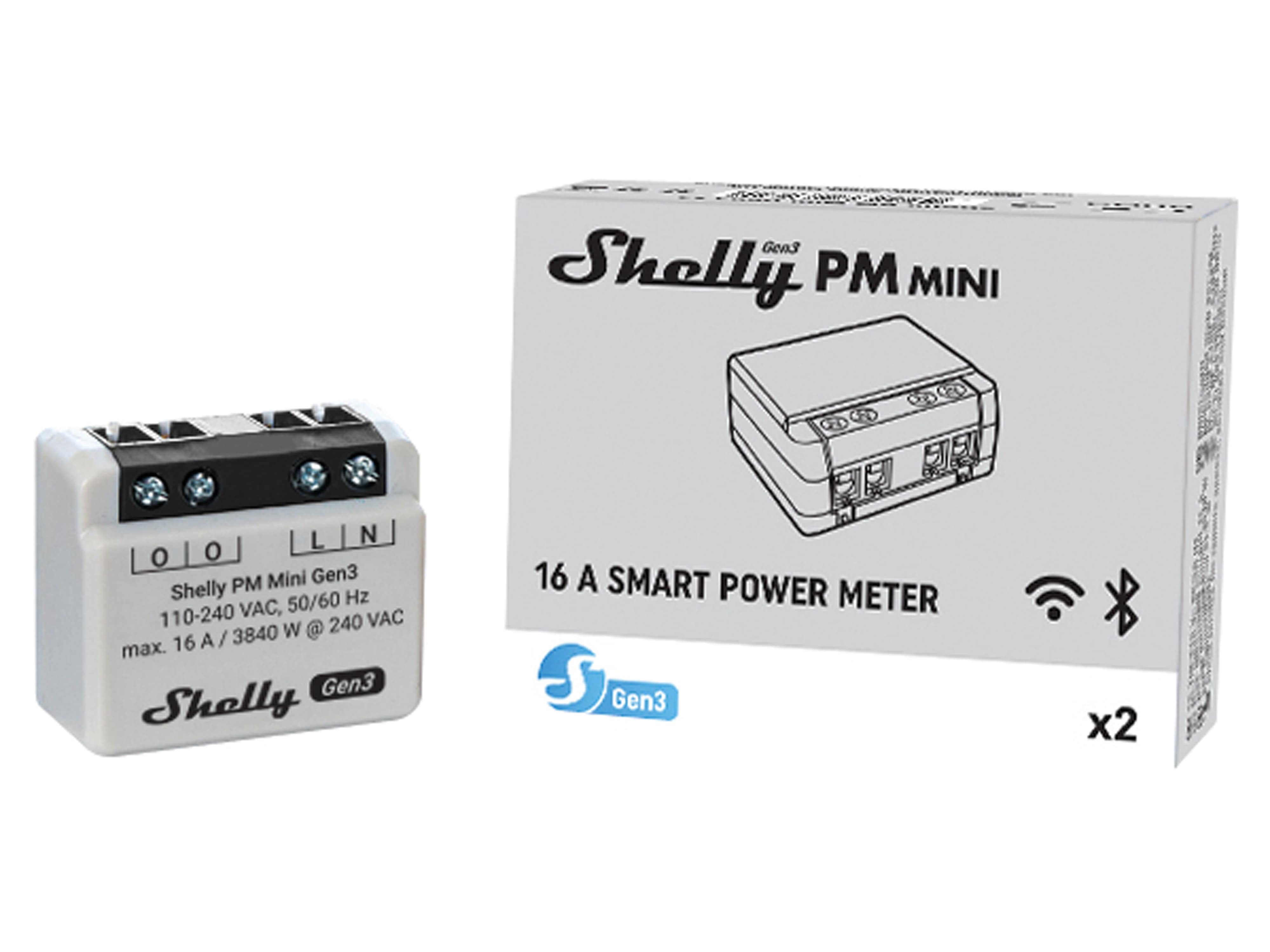 SHELLY WLAN-Leistungsmesser Plus PM Mini Gen.3, weiß, 4 Stück SHELLY WLAN-Leistungsmesser Plus PM Mini Gen.3, weiß, 4 Stück