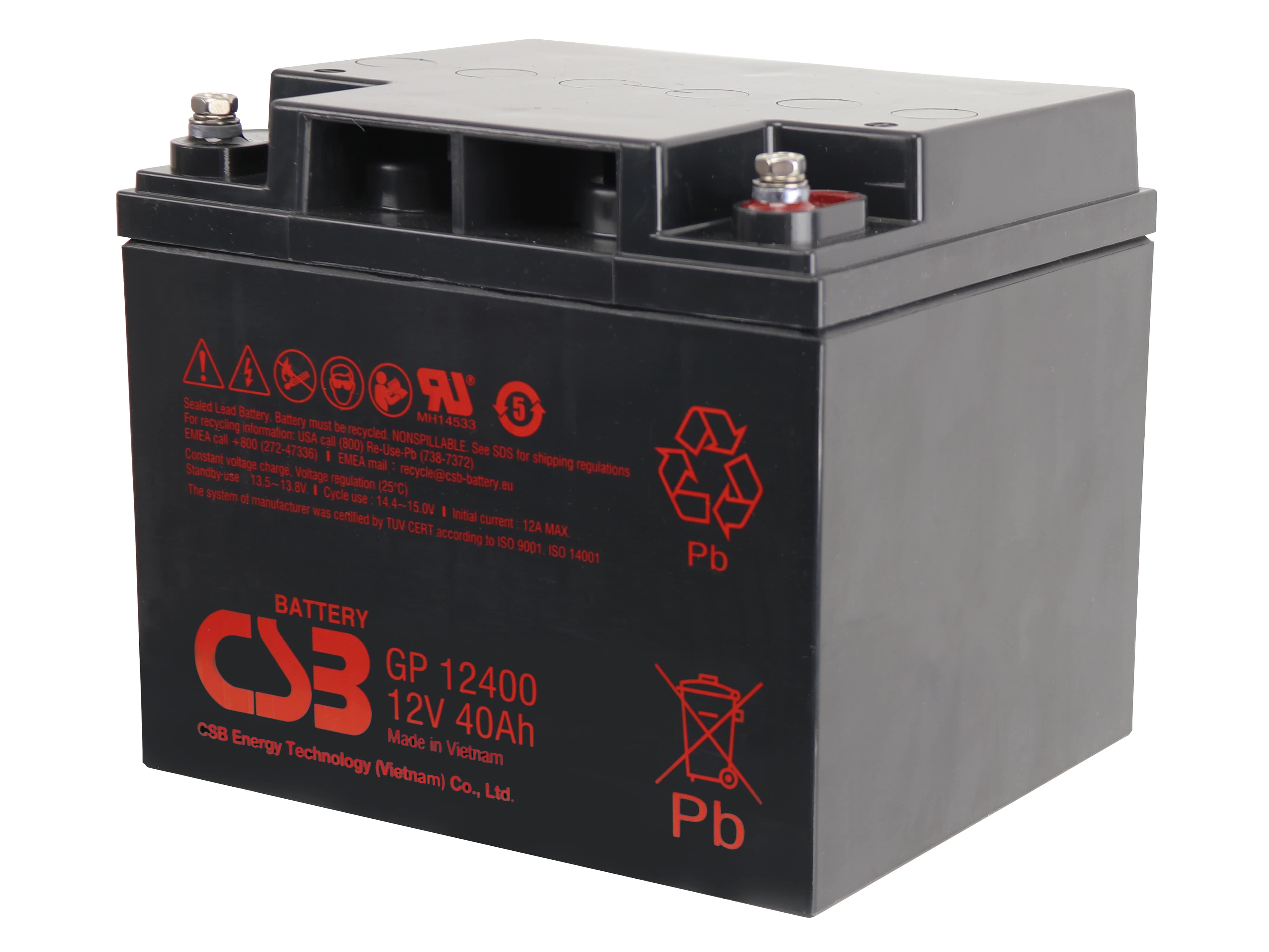 CSB Blei-Akkumulator GP12400, 12 V-/40 Ah