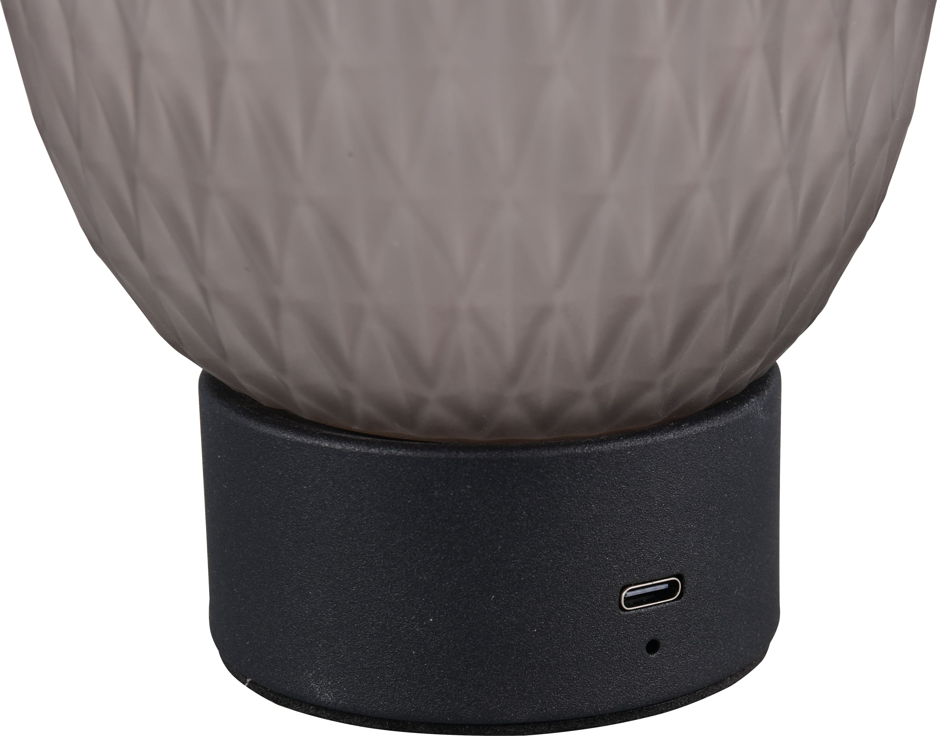 TRIO LED-Akku-Tischleuchte FACETTE, 564210154, 1,5W, 140lm, 3000K, rauch