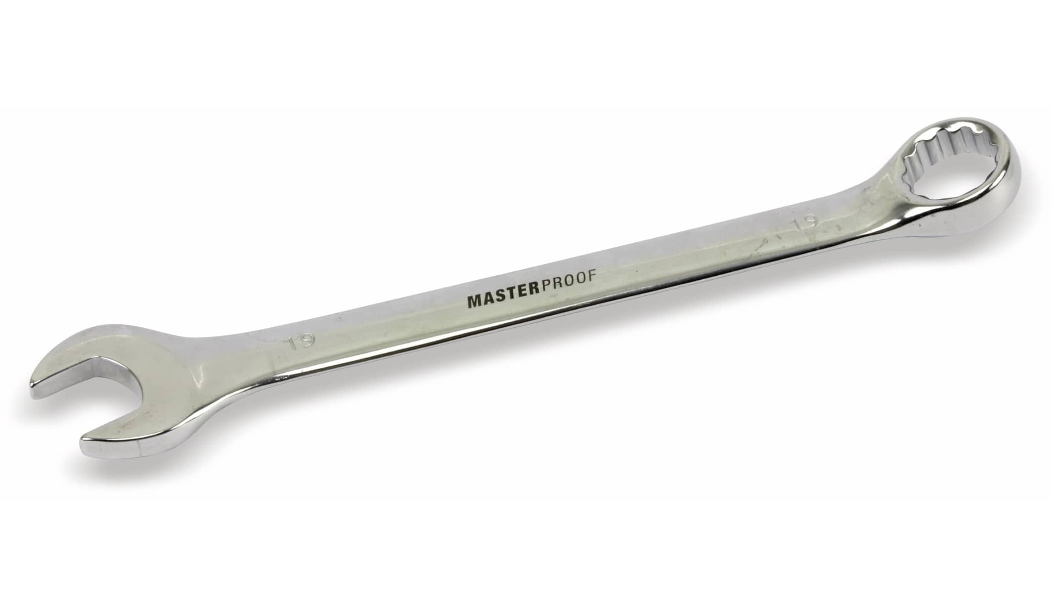 MASTERPROOF Gabel-Ringschlüssel, 19 mm MASTERPROOF Gabel-Ringschlüssel, 19 mm