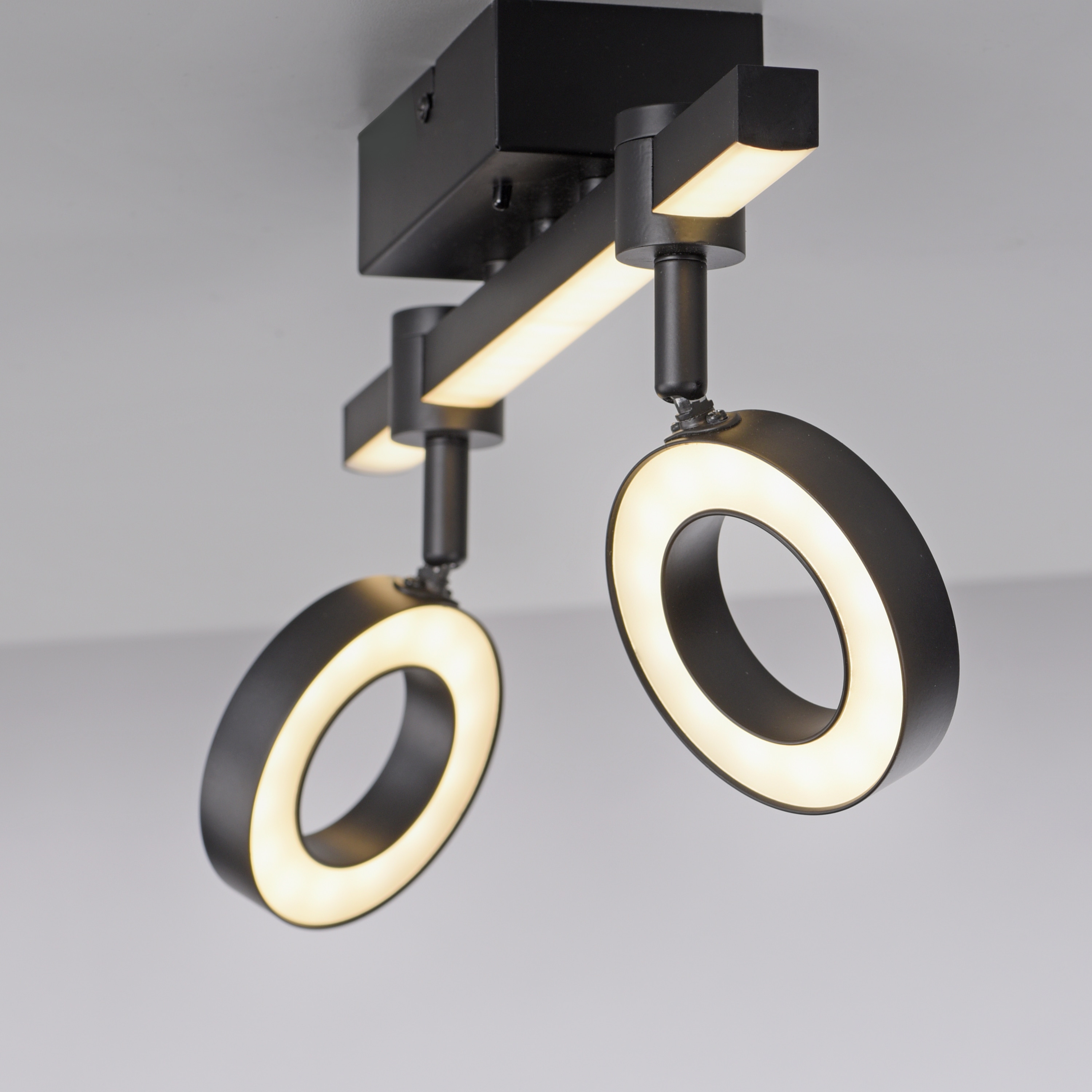 JUST LIGHT LED-Deckenleuchte 12075-18 schwarz, 10,5 W, 1300 lm, CCT, RGB, Smart Home