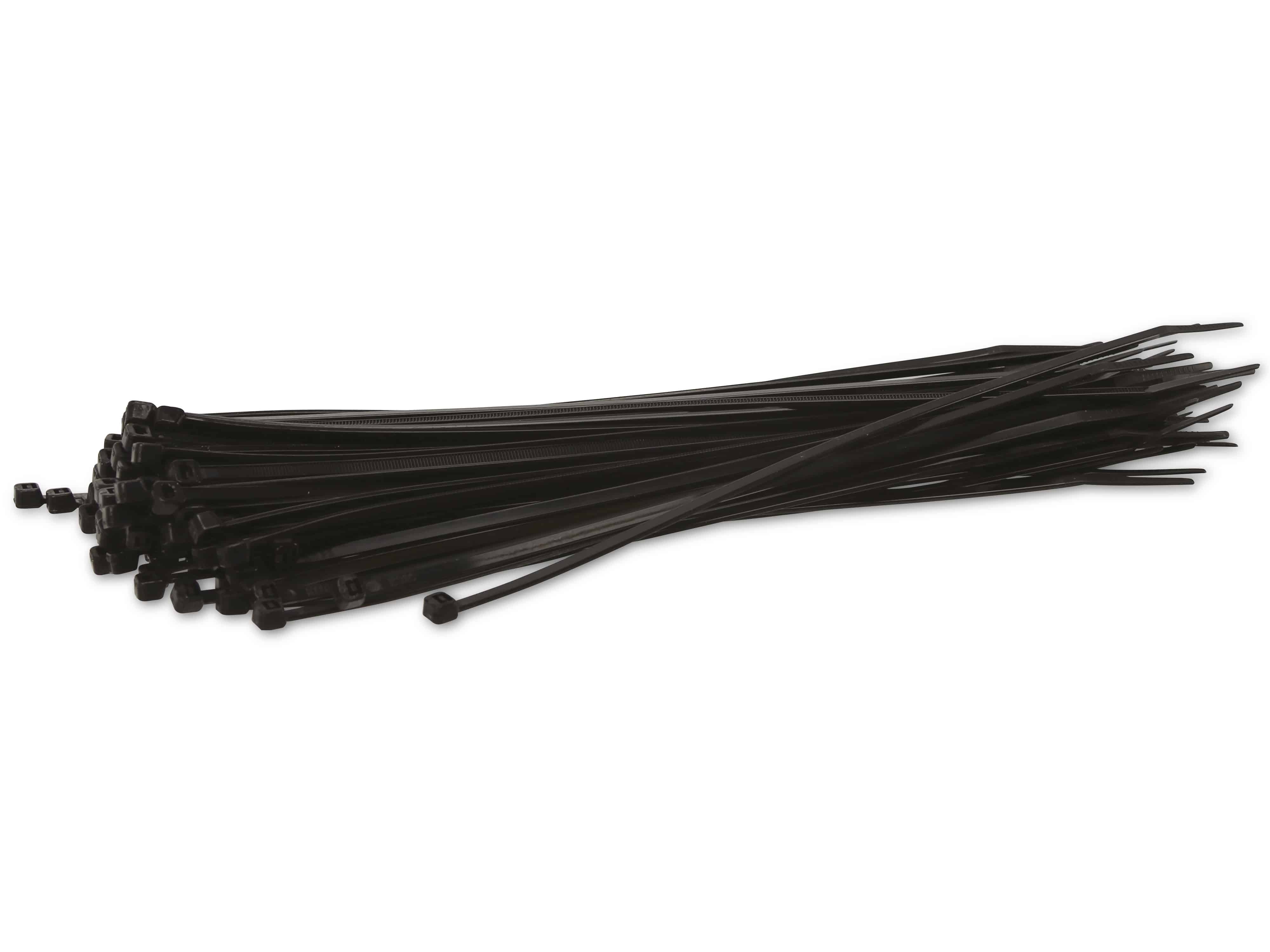 KSS Kabelbinder-Sortiment Polyamid 6.6, schwarz, 250x3,6, UV-beständig, 100 Stück