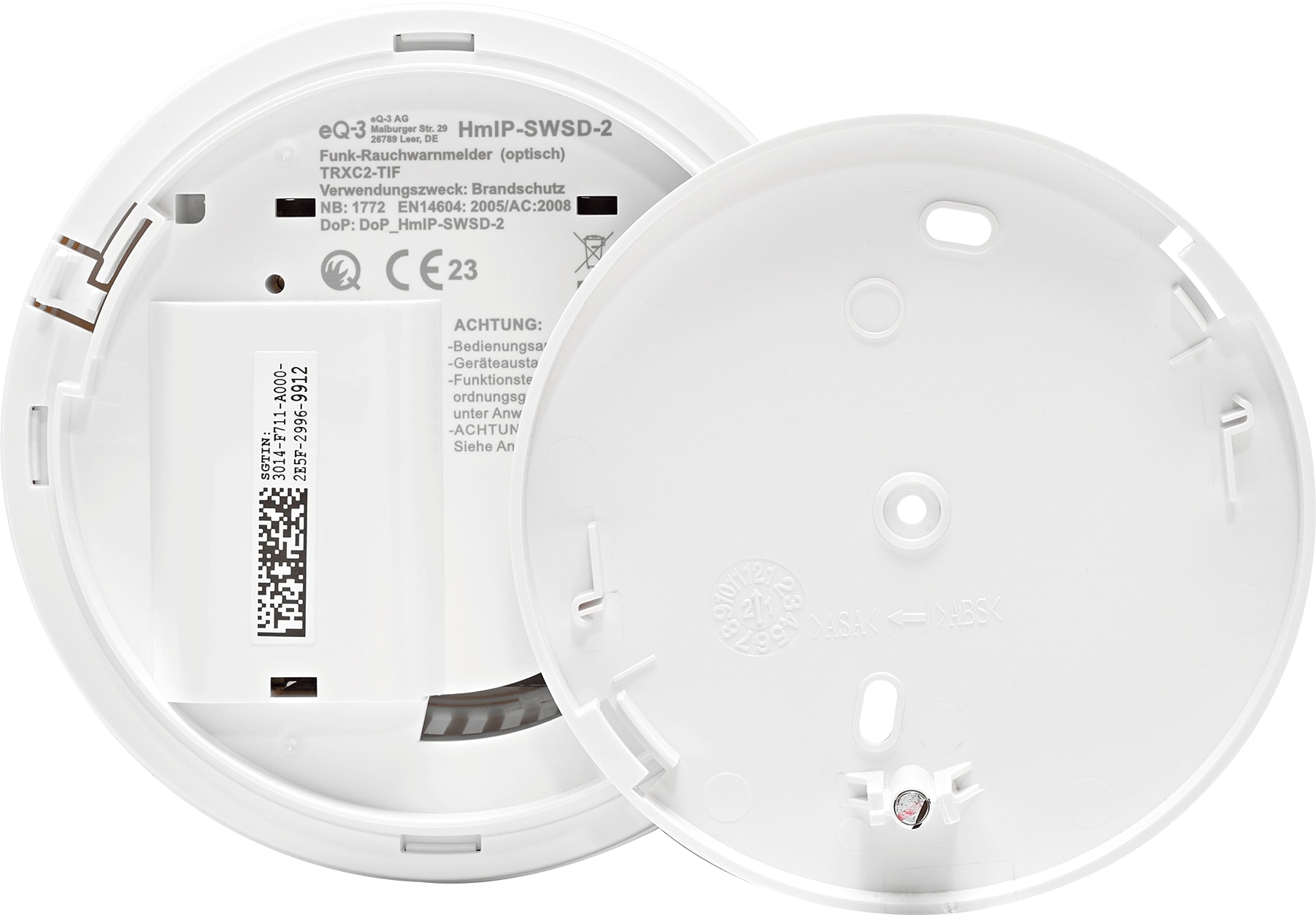 HOMEMATIC IP 156587A0, Rauchwarnmelder, Q-Label, 2 Stück