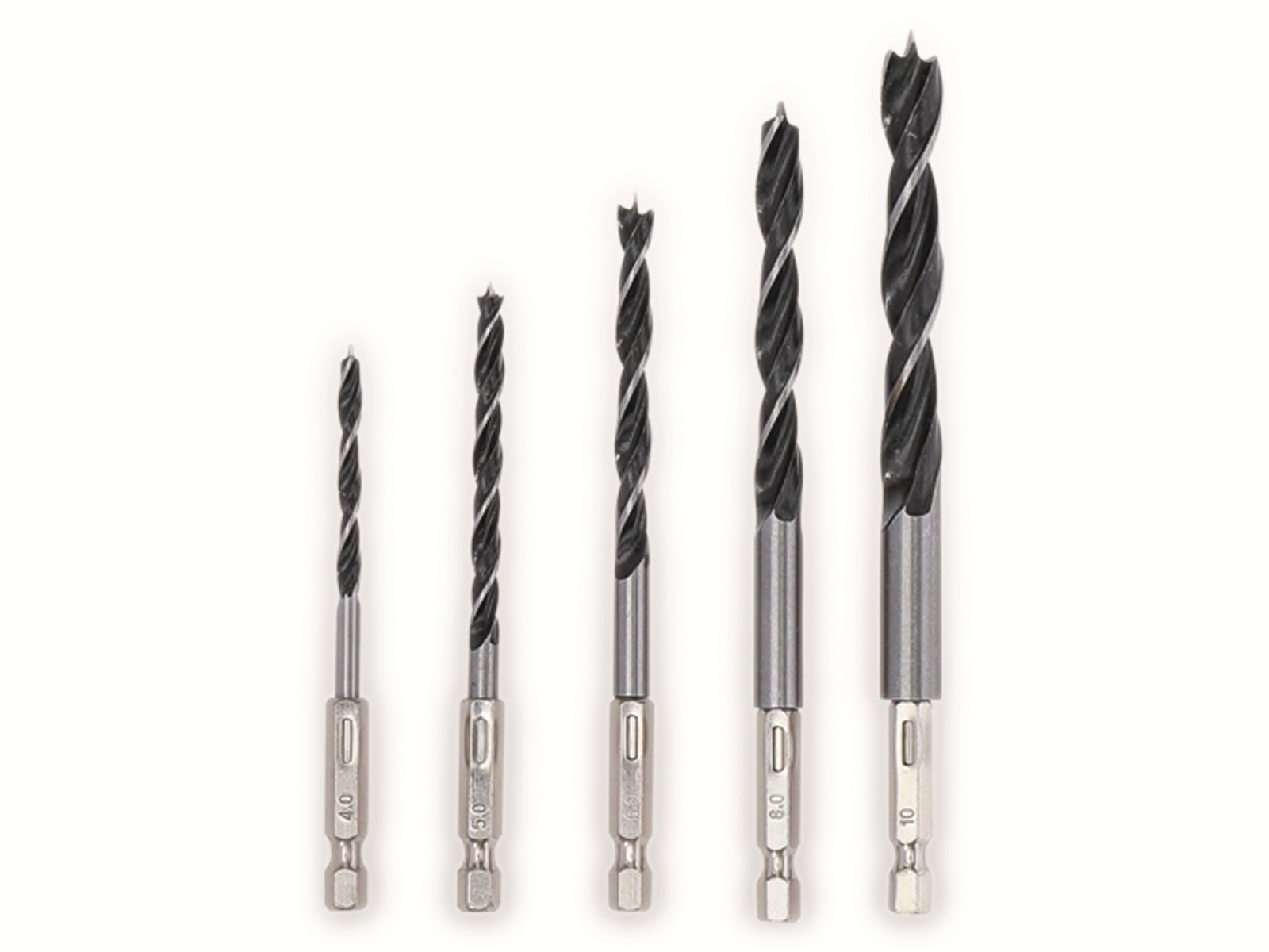 BGS TECHNIC Holzbohrer-Satz 50799, 4...10 mm, 5-teilig