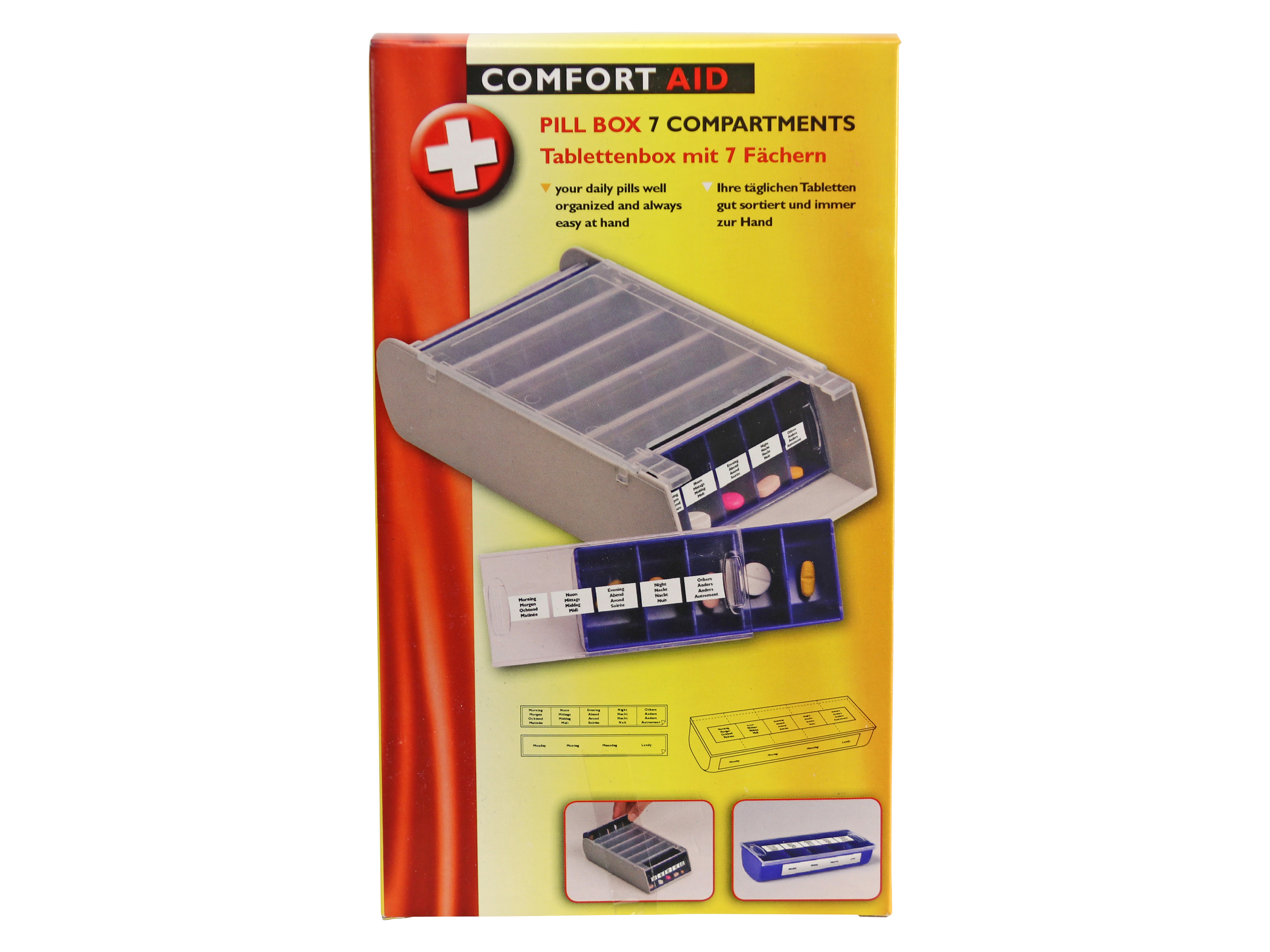 Tablettenbox, Comfort AID, 7 Tage, 4 Fächer